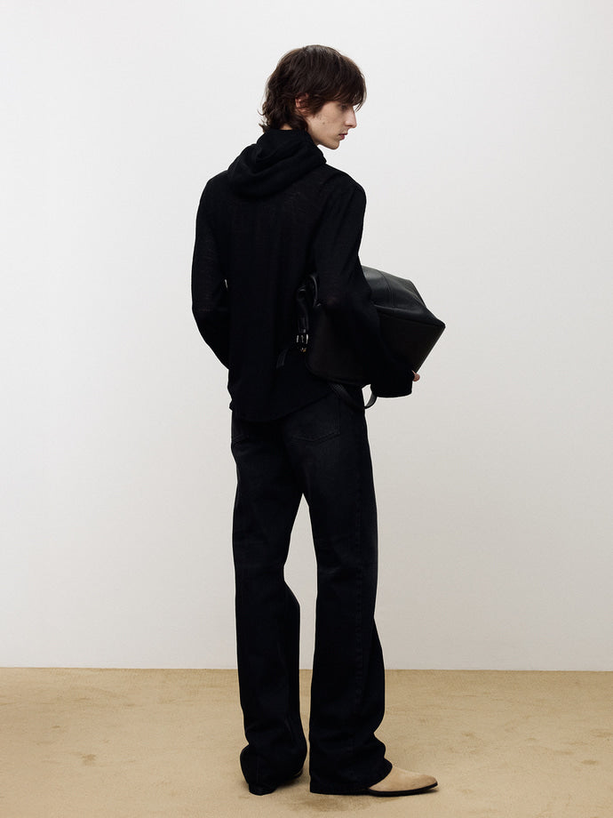 Tonywack - Light Wool Hooded Zip Jacket (Black) product image 3 | TRAB K-Fashion Australia