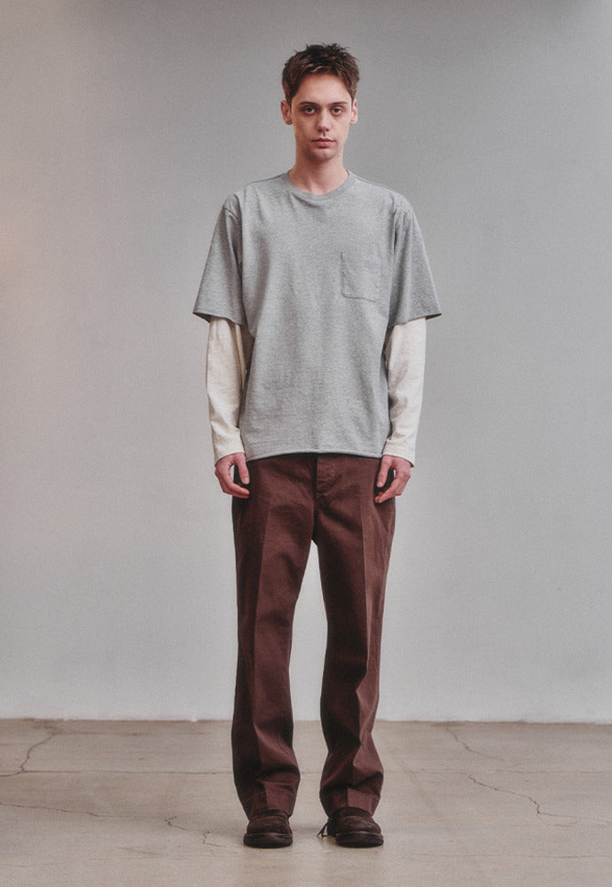 Art if acts - Layered Long Sleeve (Grey/Cream) product image 1 | TRAB K-Fashion Australia
