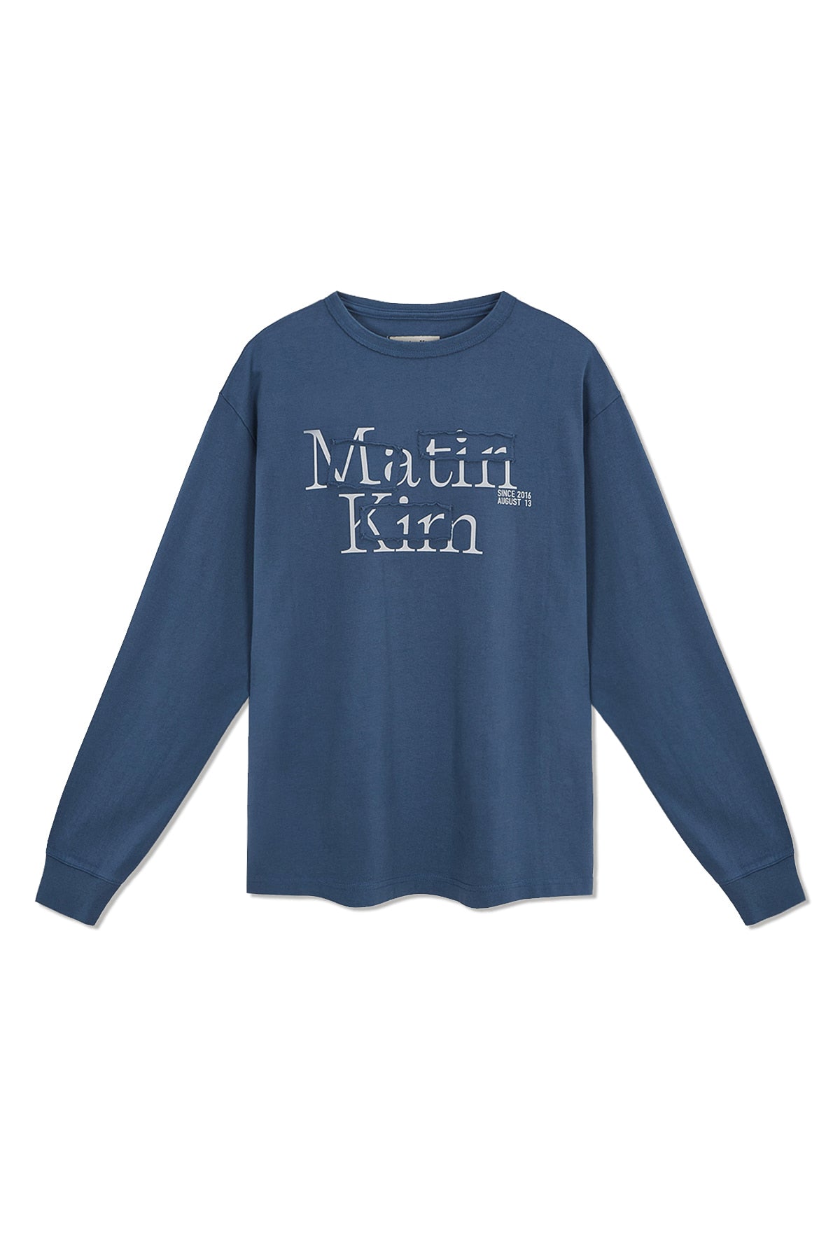 Matin Kim - Patch Graphic Long Sleeve Top (Smoke Blue) product image 1 | TRAB K-Fashion Australia