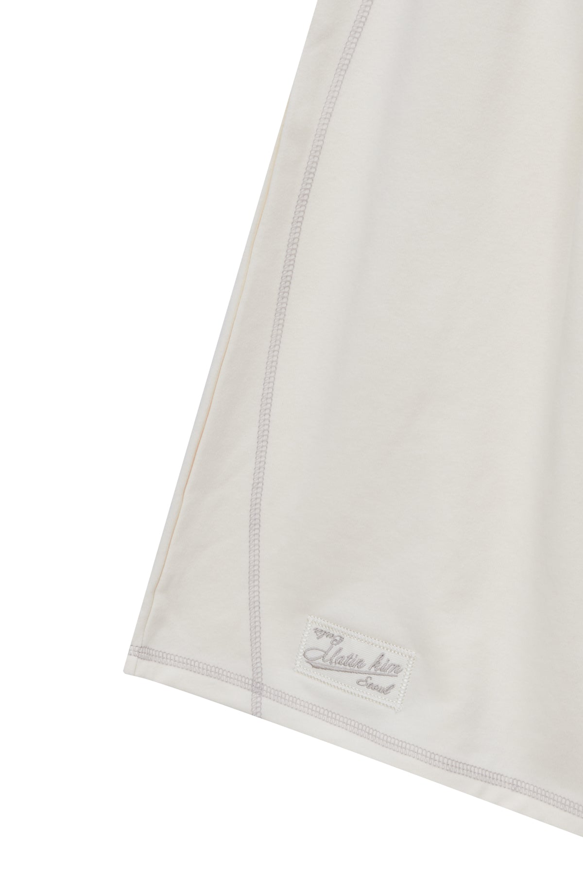 Matin Kim - Stitch Label Half Sweatshorts (Ivory) product image 4 | TRAB K-Fashion Australia