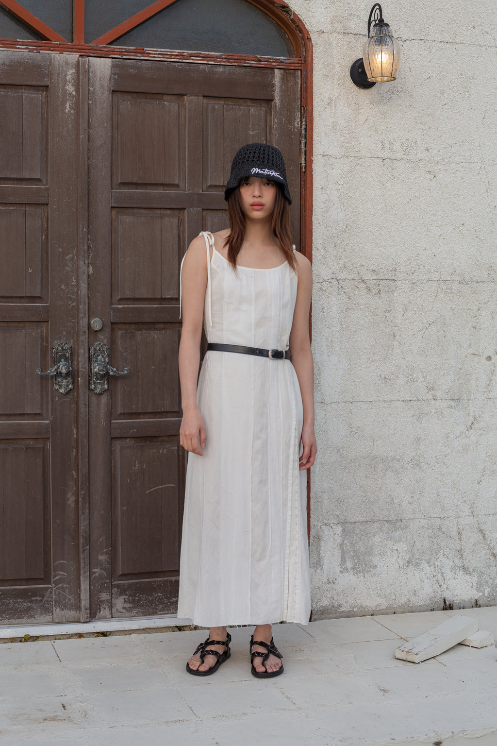 Matin Kim - Hook And Eye Layered Long Dress (Ivory) product image 15 | TRAB K-Fashion Australia