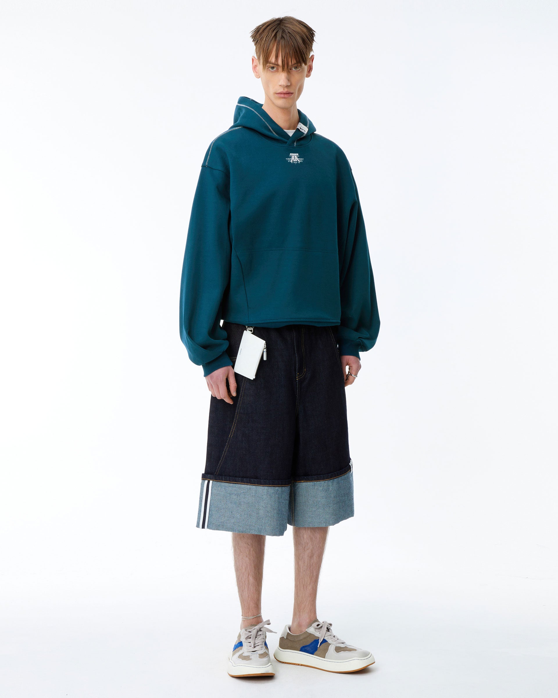 Ader Error - Nolc logo hoodie (Turquoise) product image 1 | TRAB K-Fashion Australia