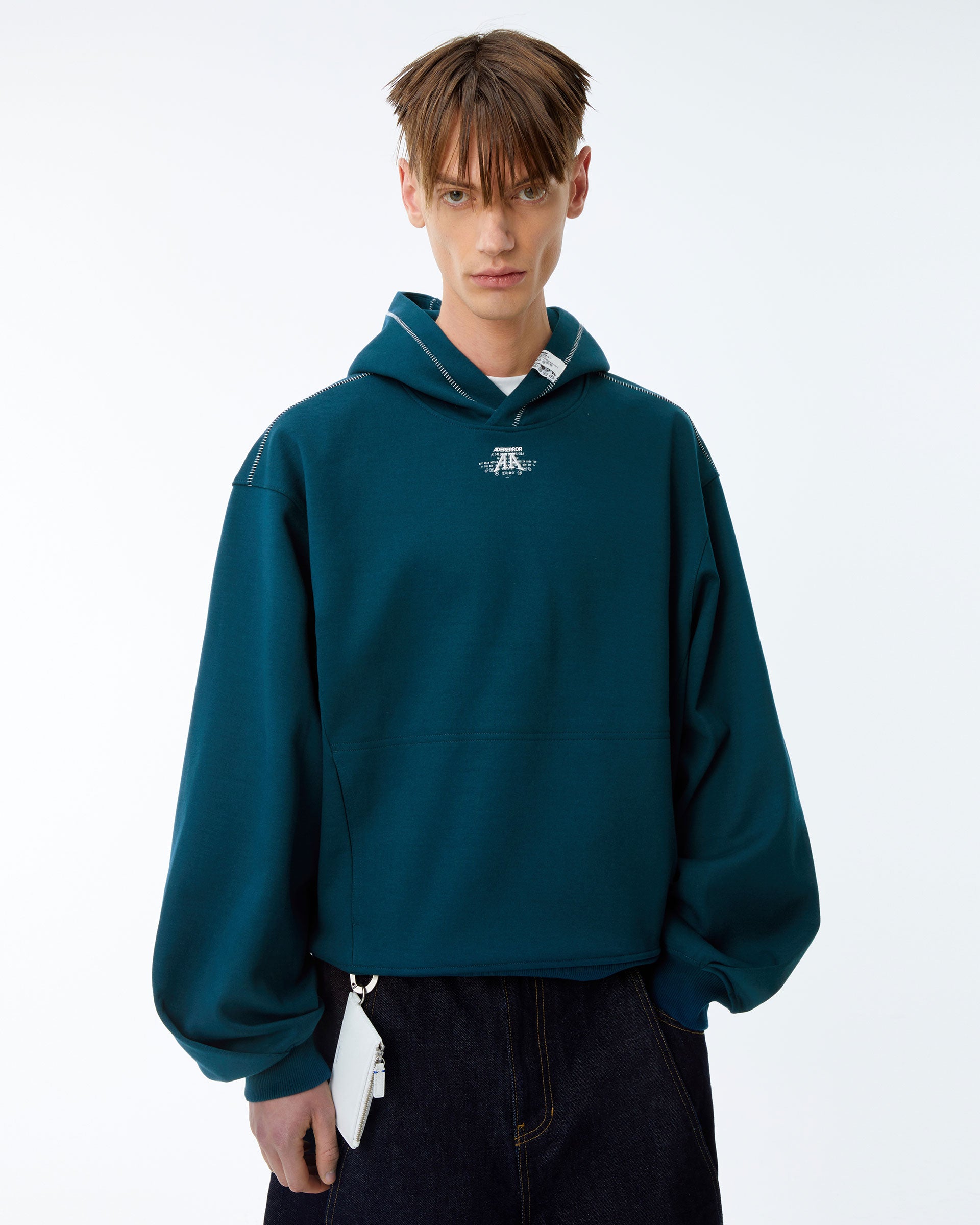 Ader Error - Nolc logo hoodie (Turquoise) product image 2 | TRAB K-Fashion Australia