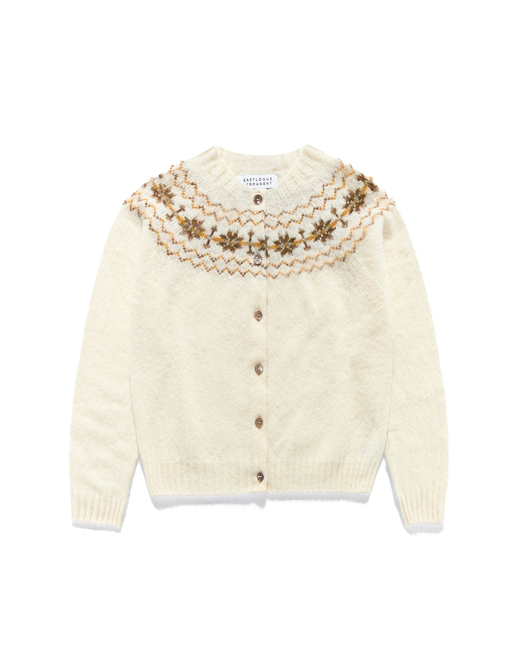 Eastlogue - Fair Isle Yoke Hb Cardigan (Snow White) product image 1 | TRAB K-Fashion Australia