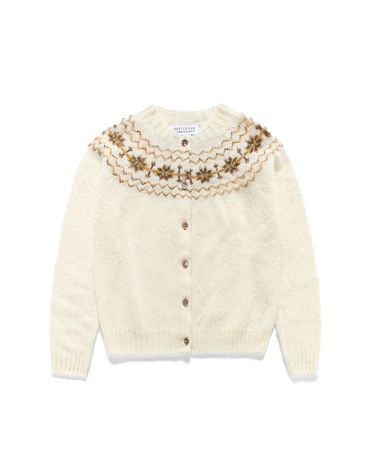 Eastlogue - Fair Isle Yoke Hb Cardigan (Snow White) product image 1 | TRAB K-Fashion Australia
