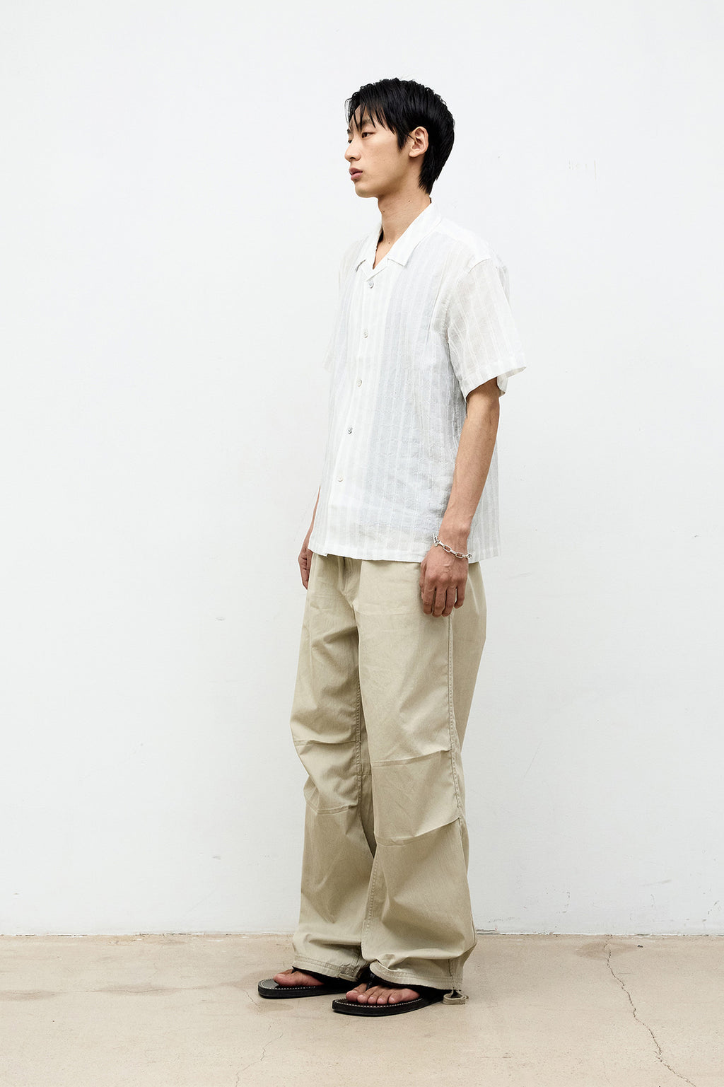 Coor - Seer Pin Open Collar Half Shirt (White) product image 3 | TRAB K-Fashion Australia