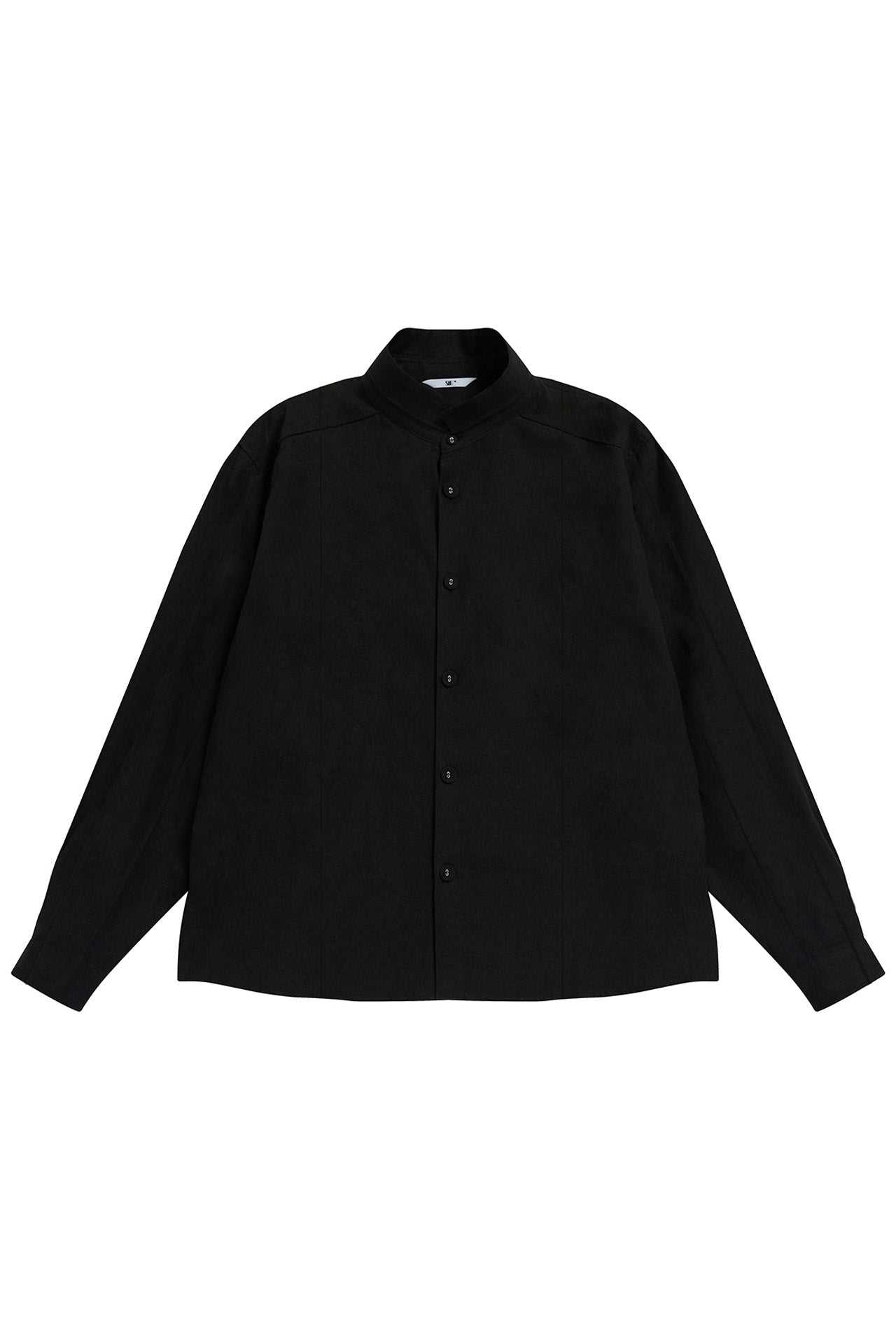 STU - Stand Collar Crease Shirt (Black) product image 17 | TRAB K-Fashion Australia