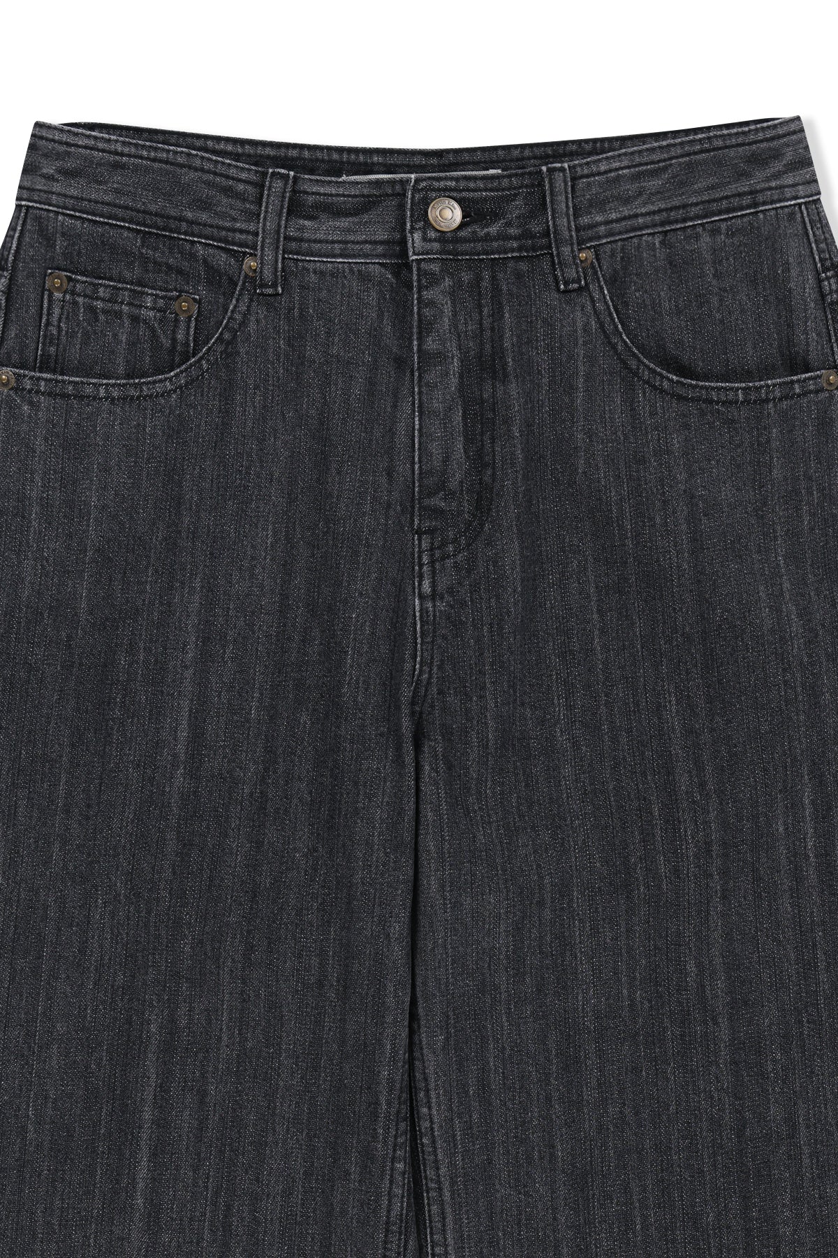 Matin Kim - Apron Layered Denim Pants (Black) product image 4 | TRAB K-Fashion Australia
