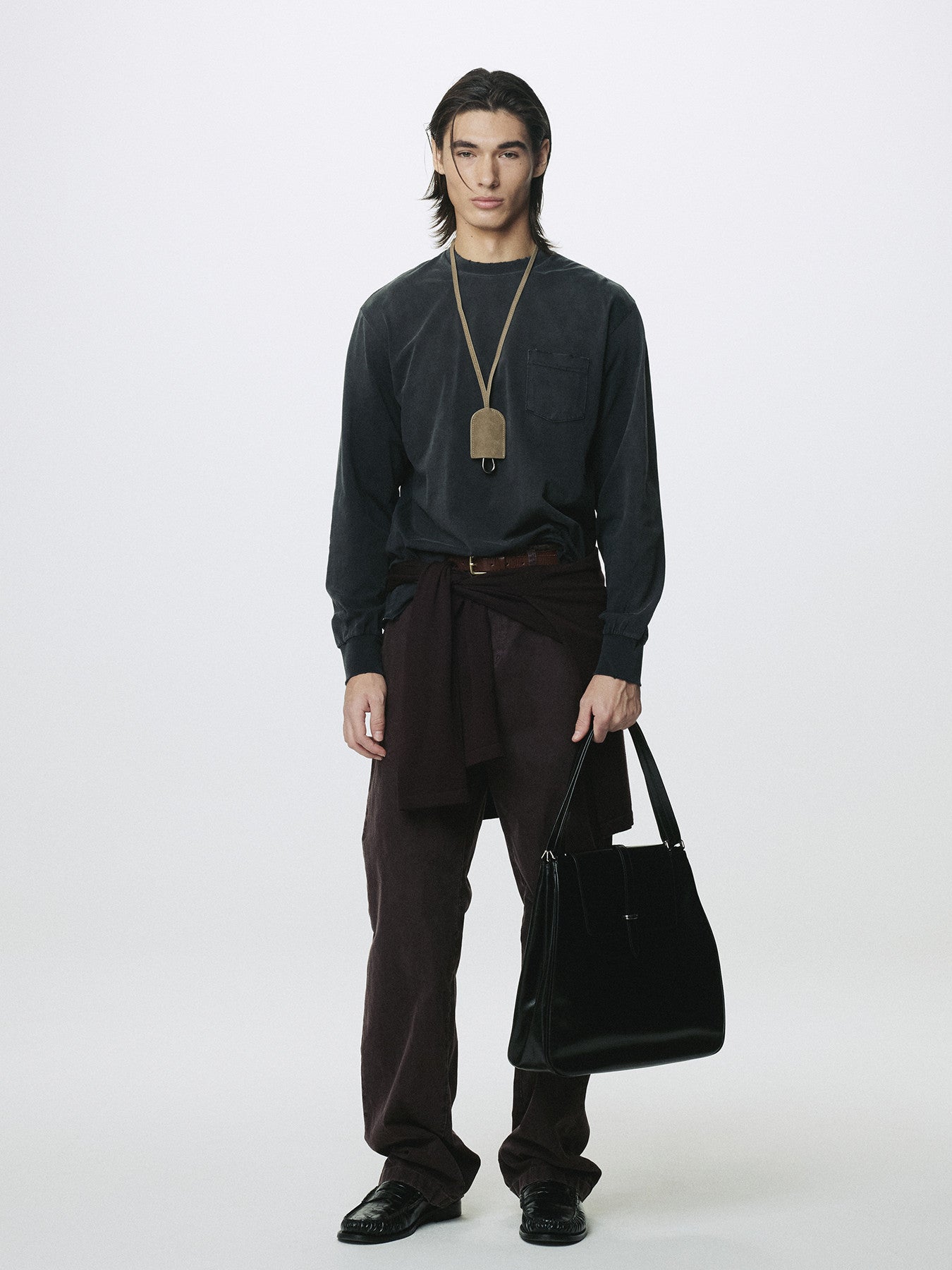 Tonywack - Garment Dyed Long Sleeve Crew (Faded Black) product image 2 | TRAB K-Fashion Australia