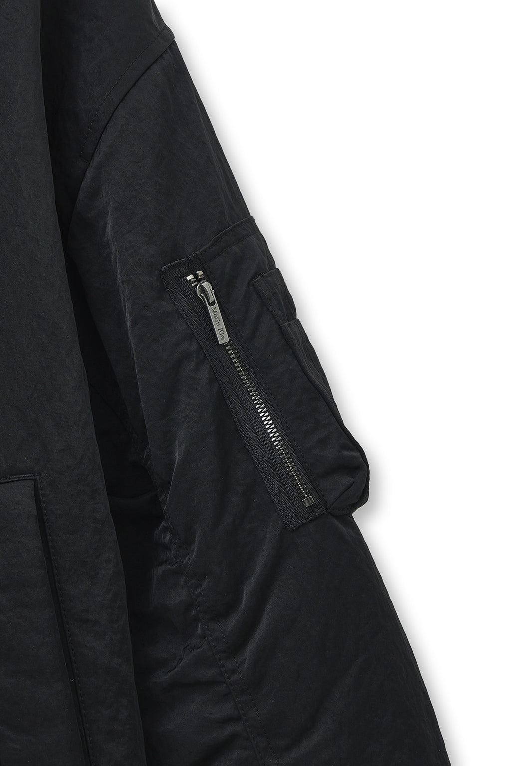 Matin Kim - High Neck Button Point Zip Up Jumper (Black) product image 5 | TRAB K-Fashion Australia