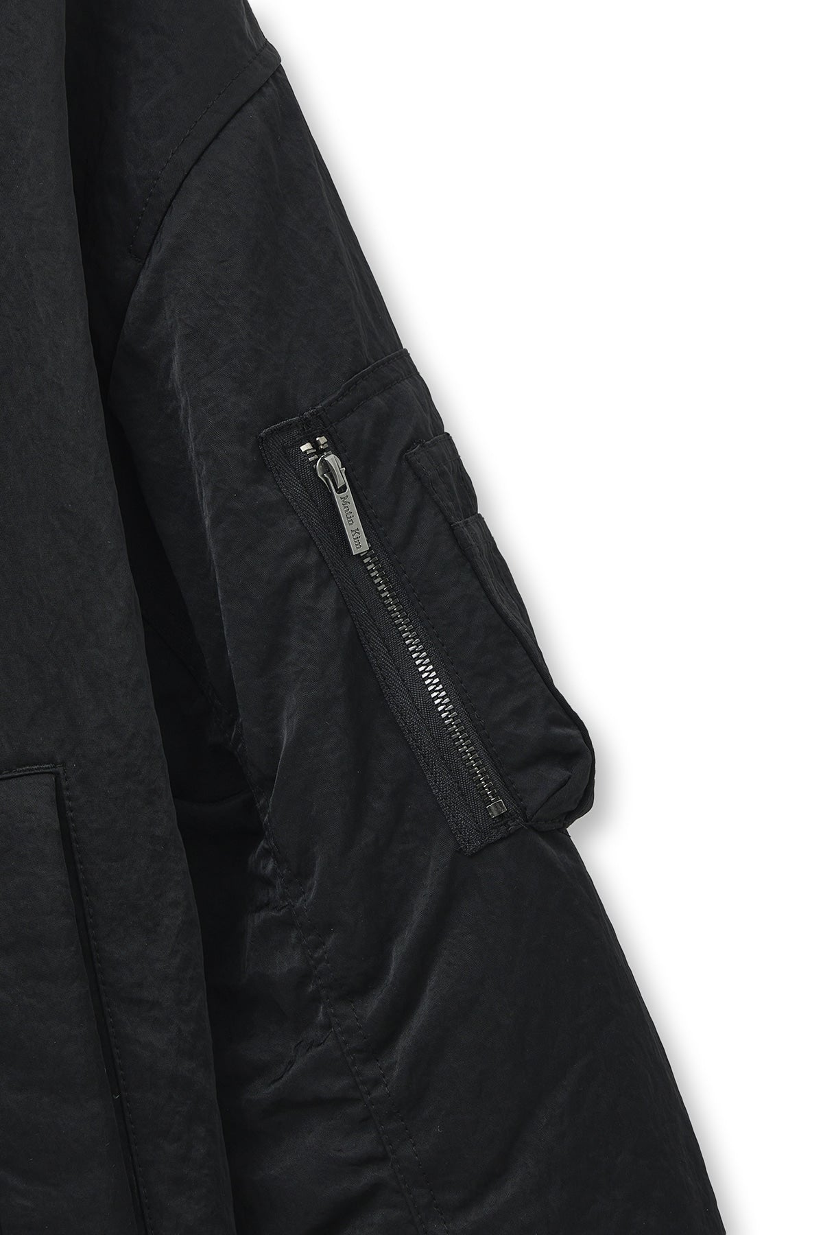 Matin Kim - High Neck Button Point Zip Up Jumper (Black) product image 5 | TRAB K-Fashion Australia