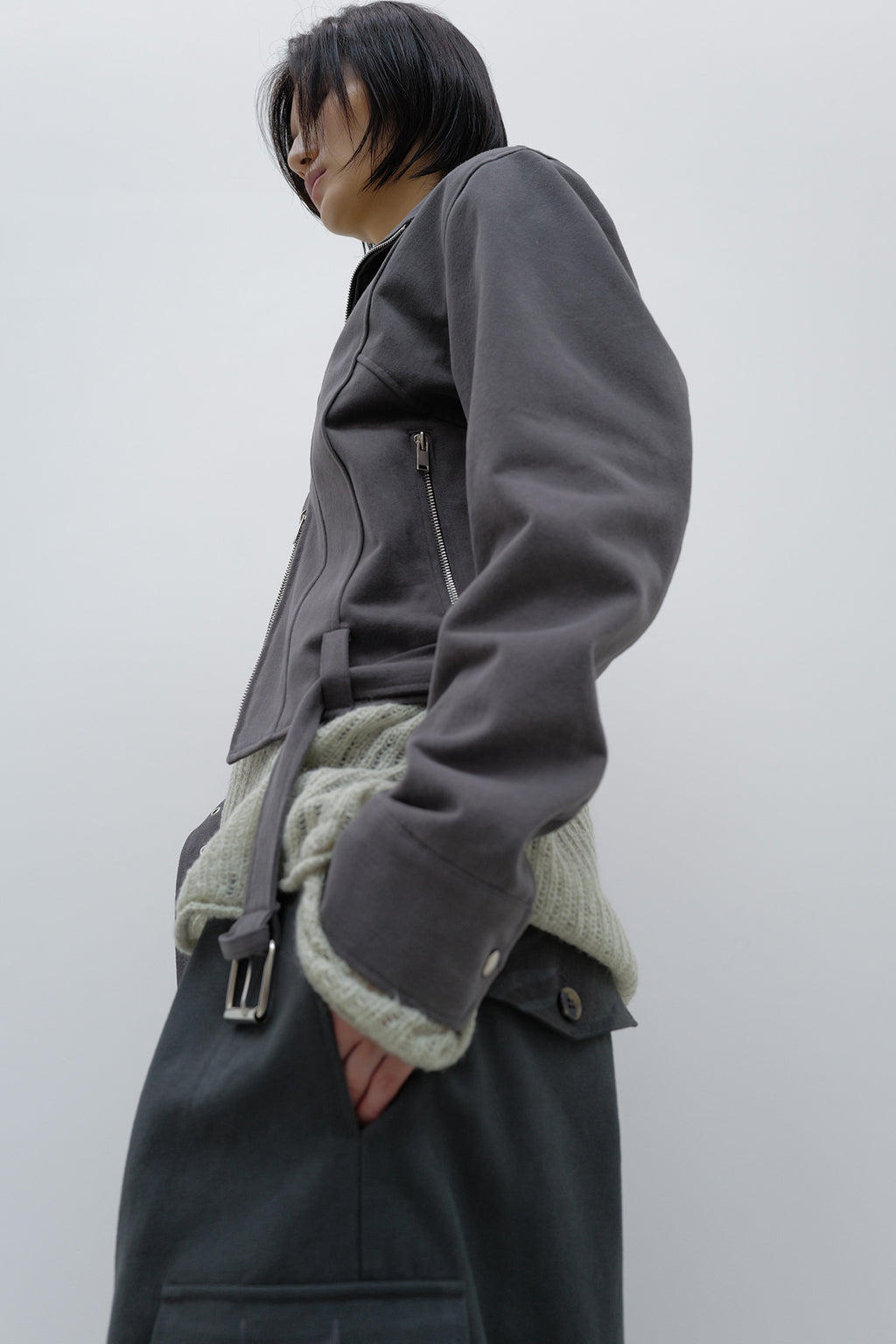 Deinet - Deinet Belted Cotton Jacket (Charcoal) product image 9 | TRAB K-Fashion Australia