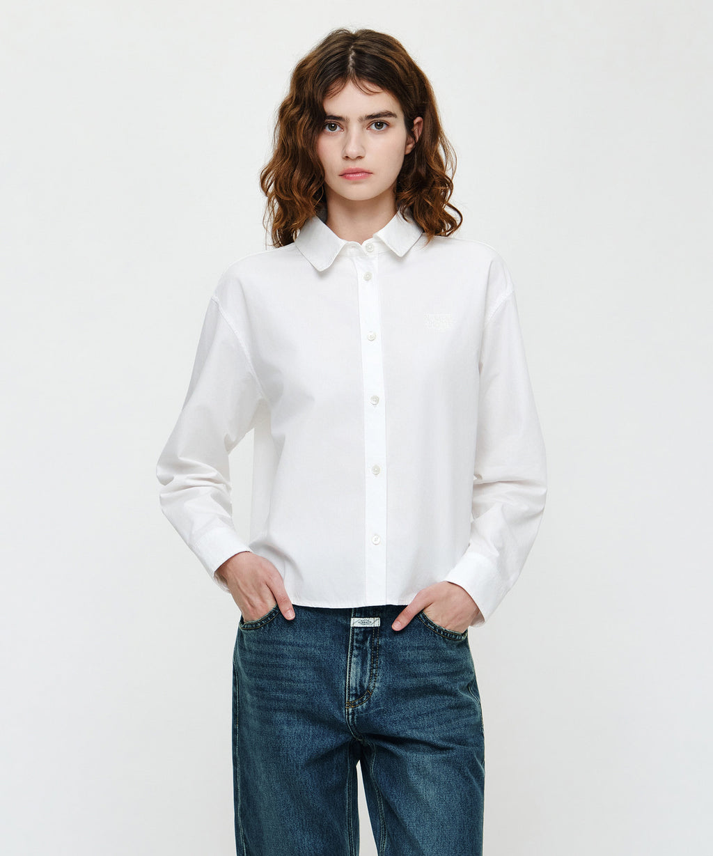 Marithe & Francois Girbaud - Micro Classic Logo Cotton Shirt (Ivory) product image 1 | TRAB K-Fashion Australia