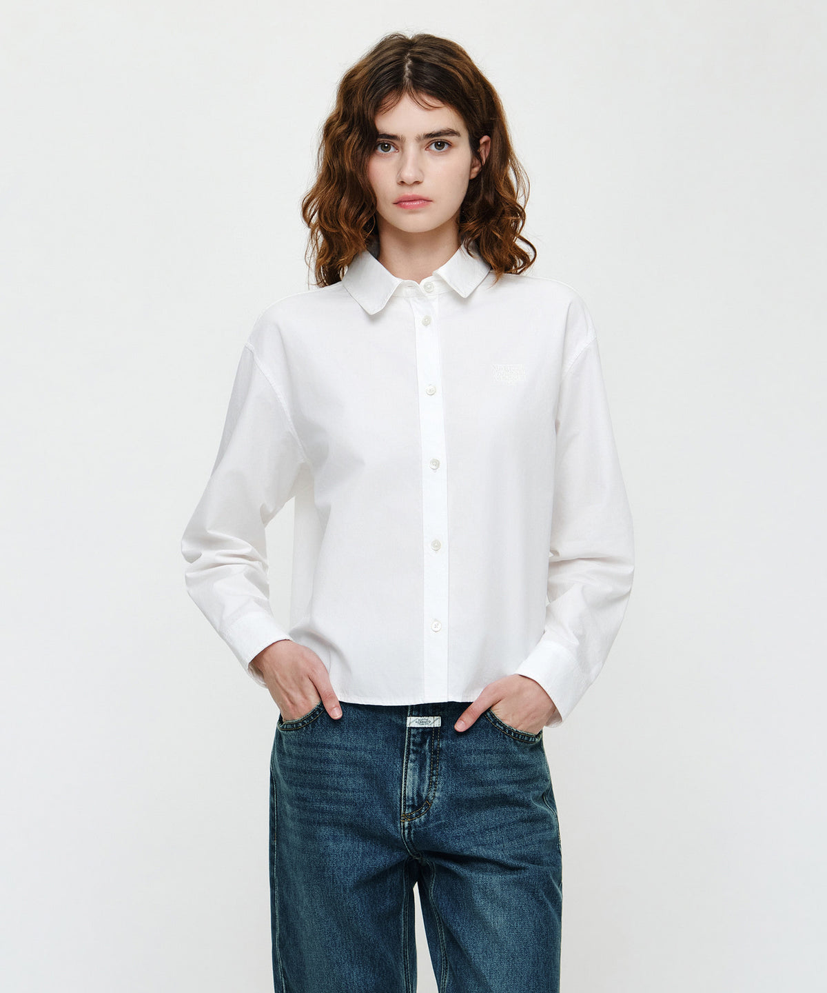 Marithe & Francois Girbaud - Micro Classic Logo Cotton Shirt (Ivory) product image 1 | TRAB K-Fashion Australia