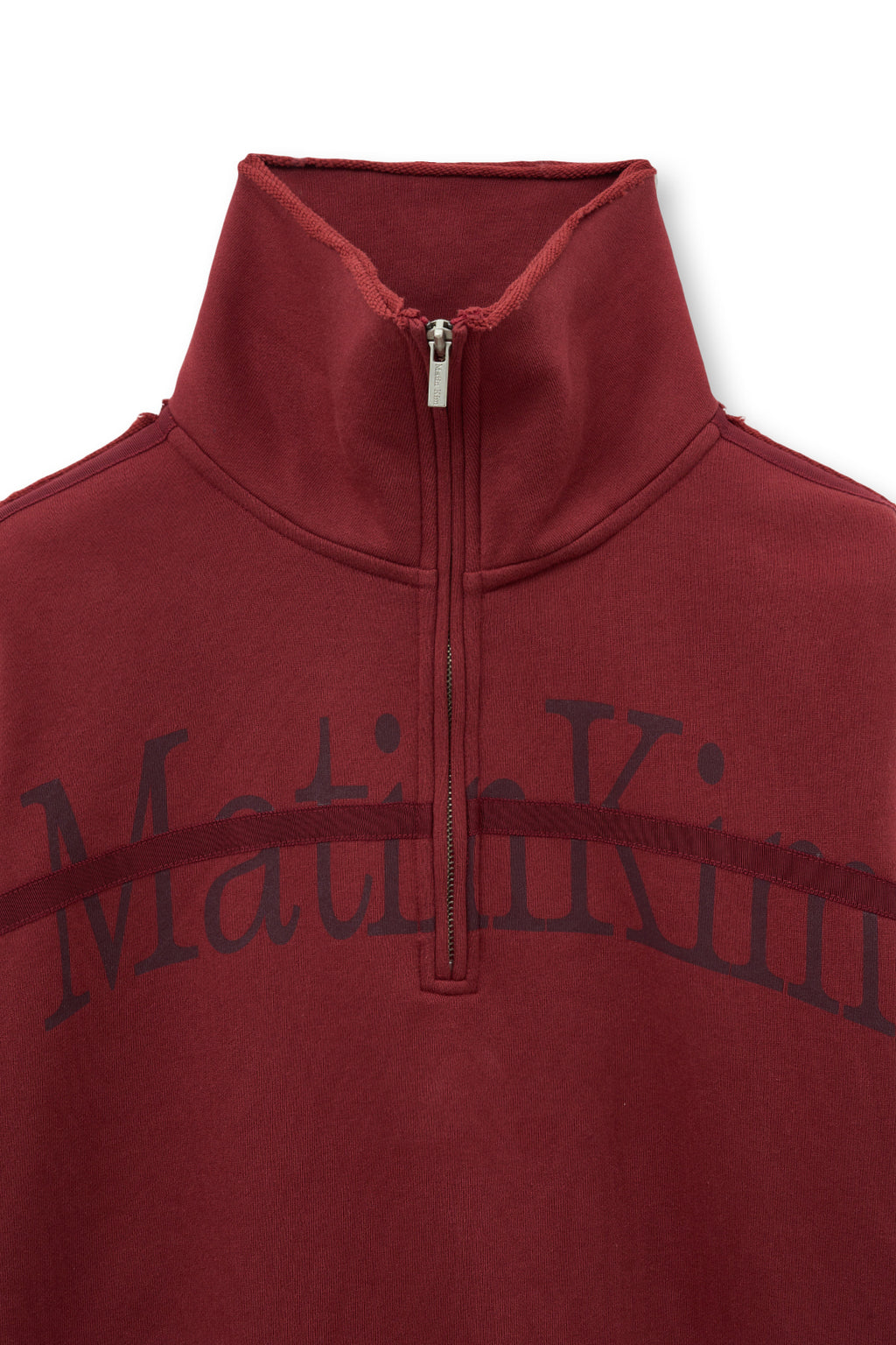 Matin Kim - Cut Out Half Zip Sweatshirt (Burgundy) product image 4 | TRAB K-Fashion Australia