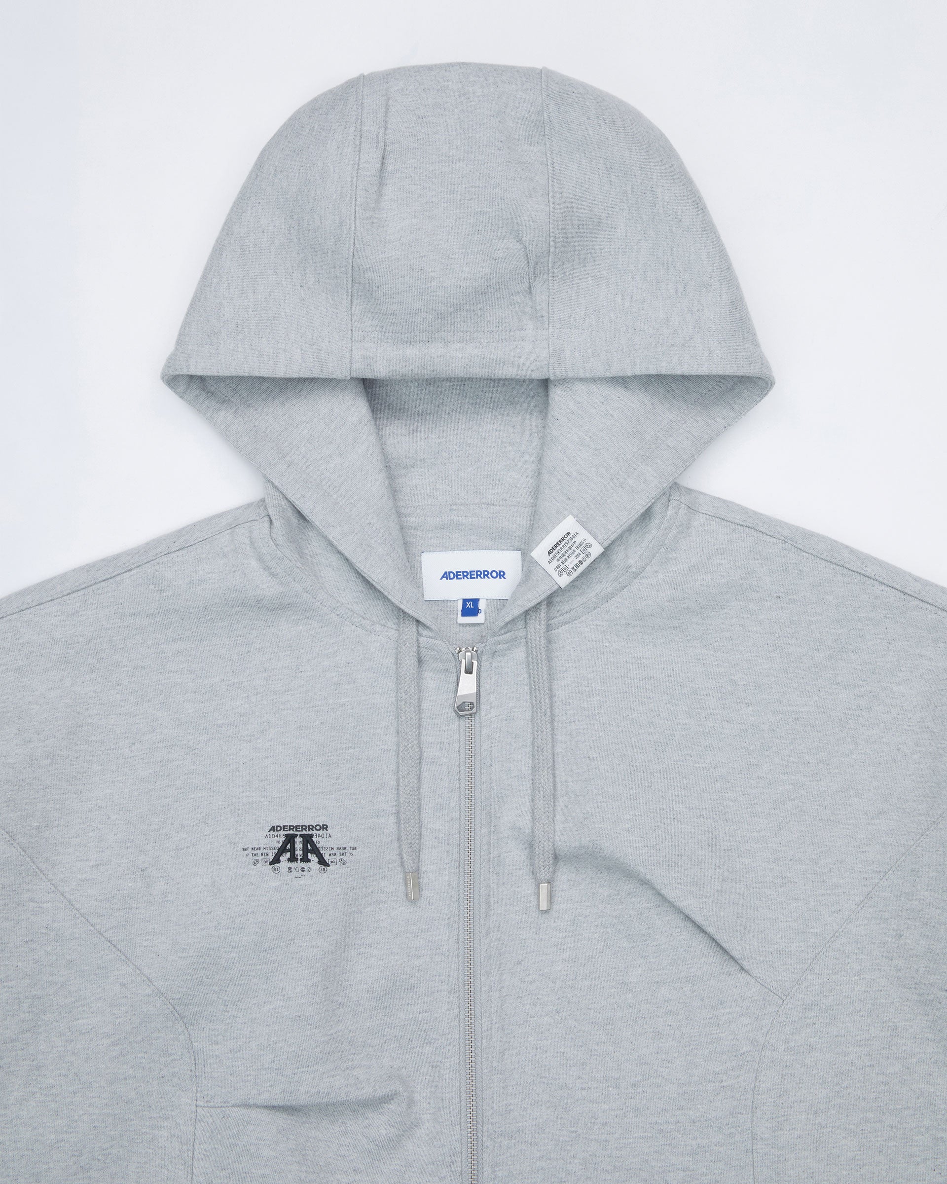 Ader Error - Nolc logo hoodie zip-up (Grey) product image 6 | TRAB K-Fashion Australia