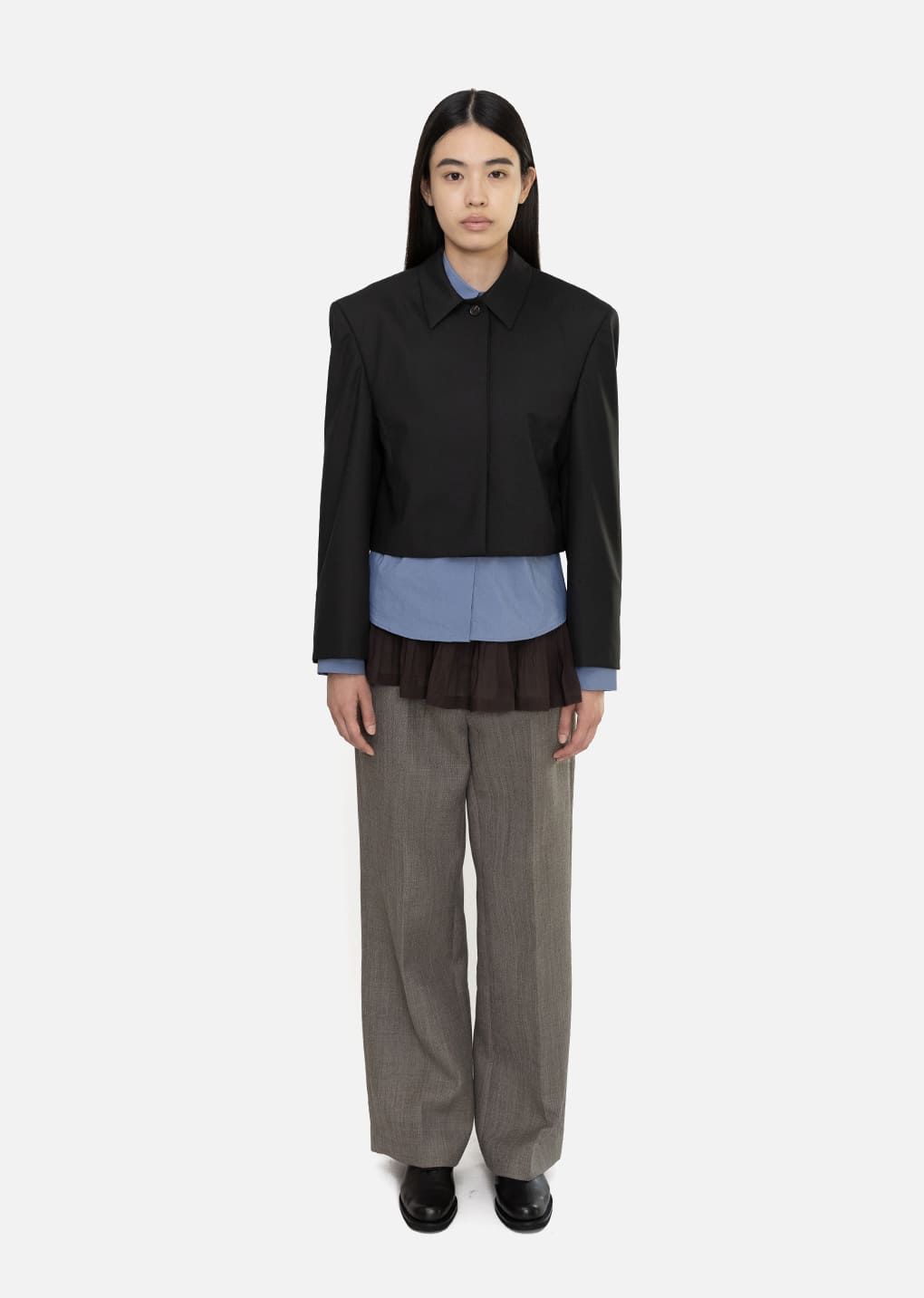 Amomento - Wool Flared Pants (Grey Beige) product image 2 | TRAB K-Fashion Australia