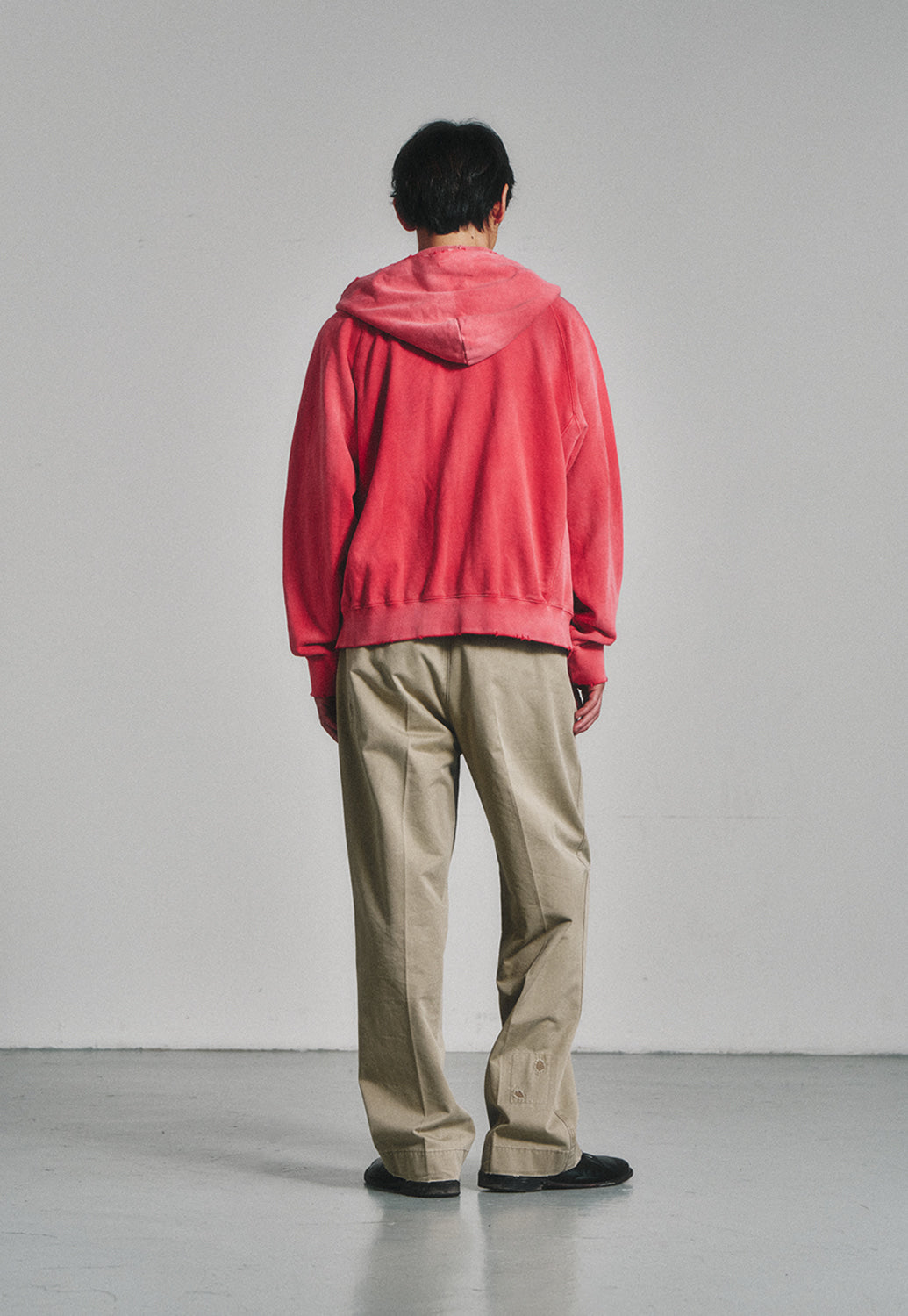 Art if acts - Garments Dyed Sweat Hooded Zip-Up (Vintage Red) product image 4 | TRAB K-Fashion Australia