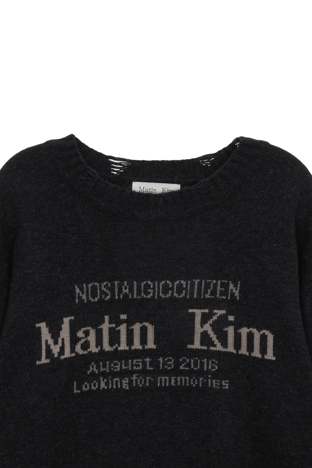 Matin Kim - Matin Sleeve Line Knit Pullover (Charcoal) product image 3 | TRAB K-Fashion Australia