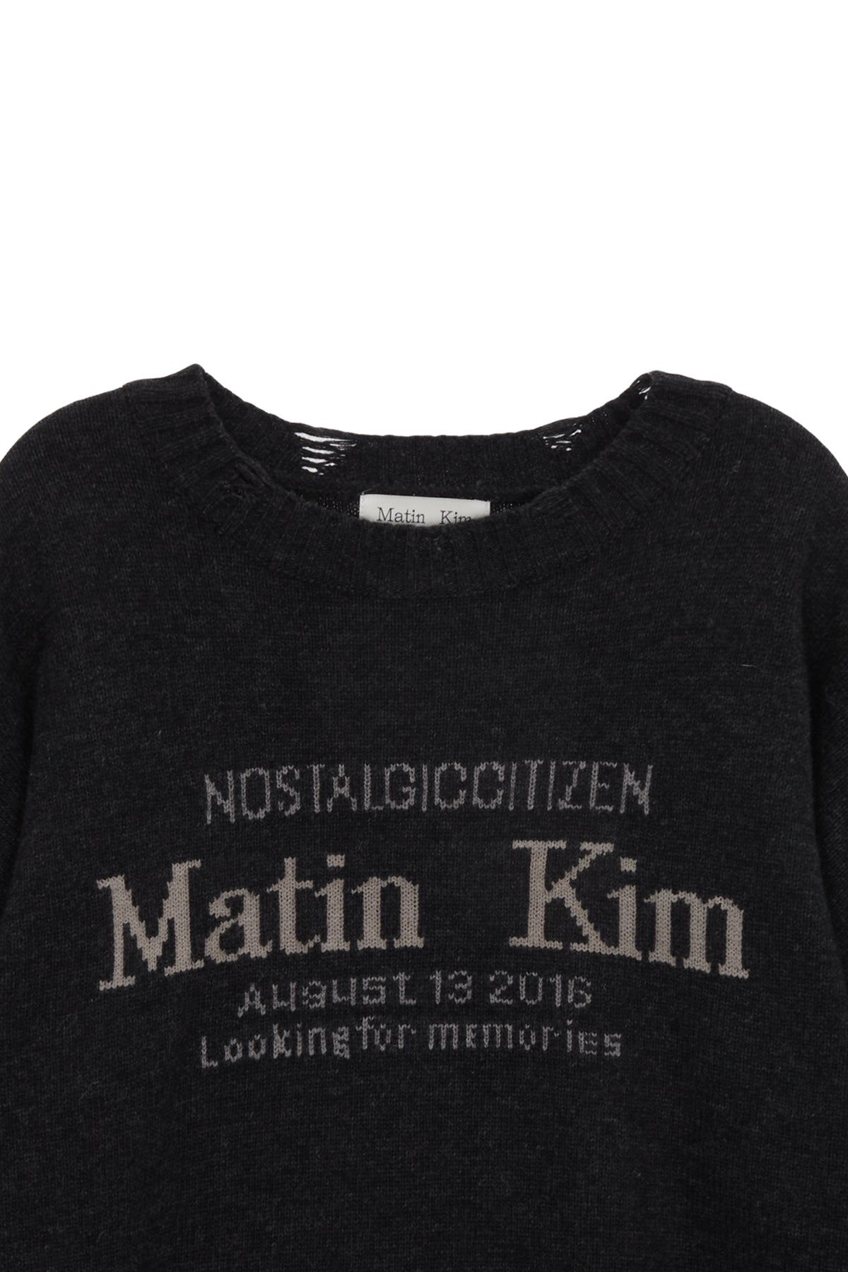 Matin Kim - Matin Sleeve Line Knit Pullover (Charcoal) product image 3 | TRAB K-Fashion Australia