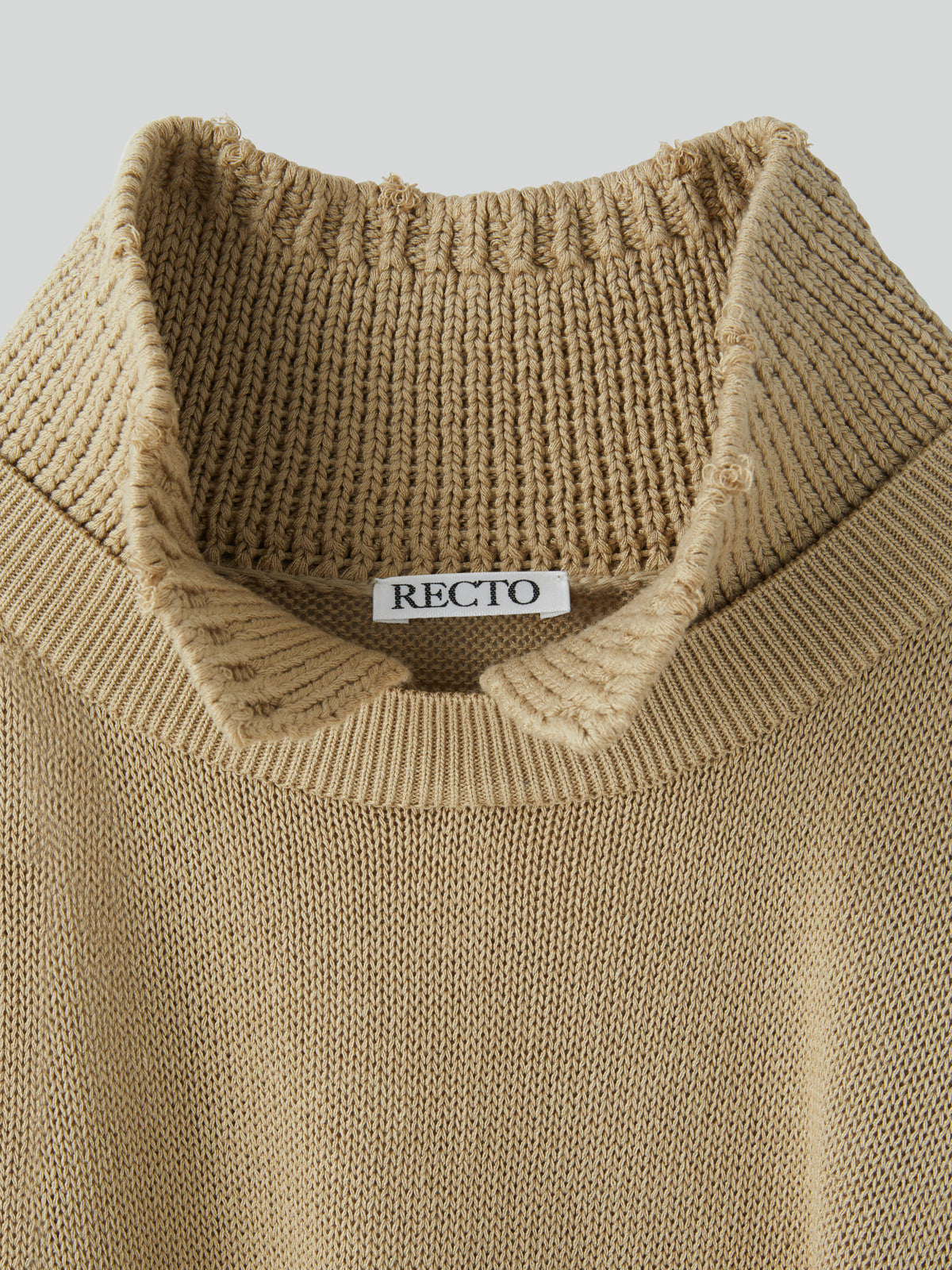 Recto - Waffle Collar Knit Top (Beige Khaki) product image 6 | TRAB K-Fashion Australia