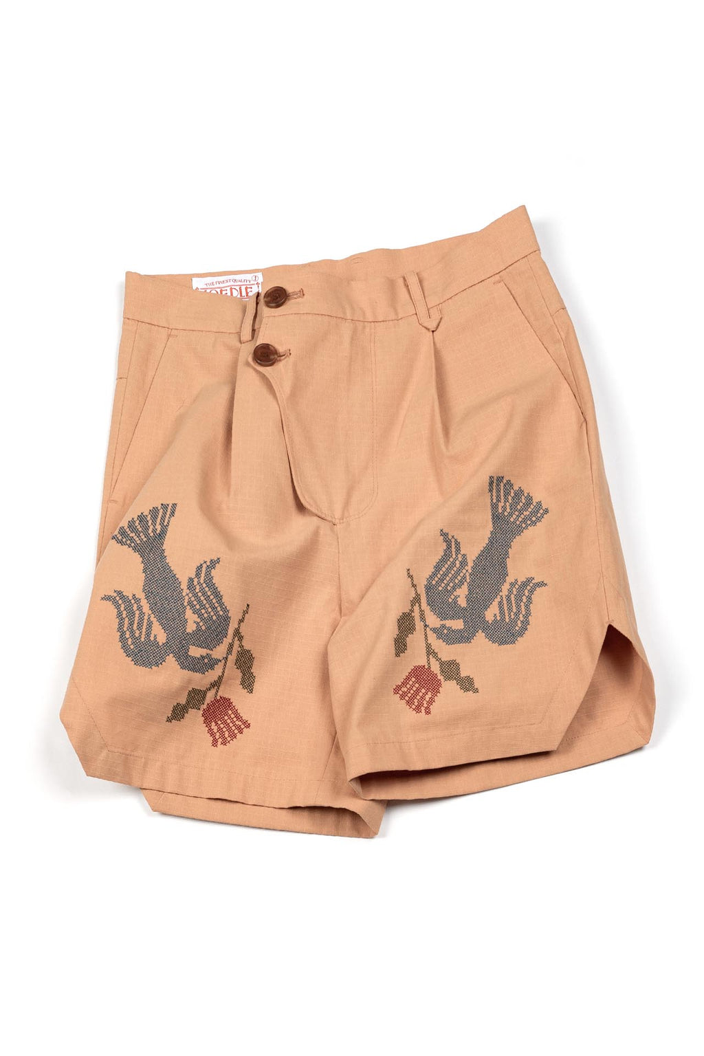 Ioedle - Migratory Bird Cross-Stitch Shorts (Orange) product image 1 | TRAB K-Fashion Australia