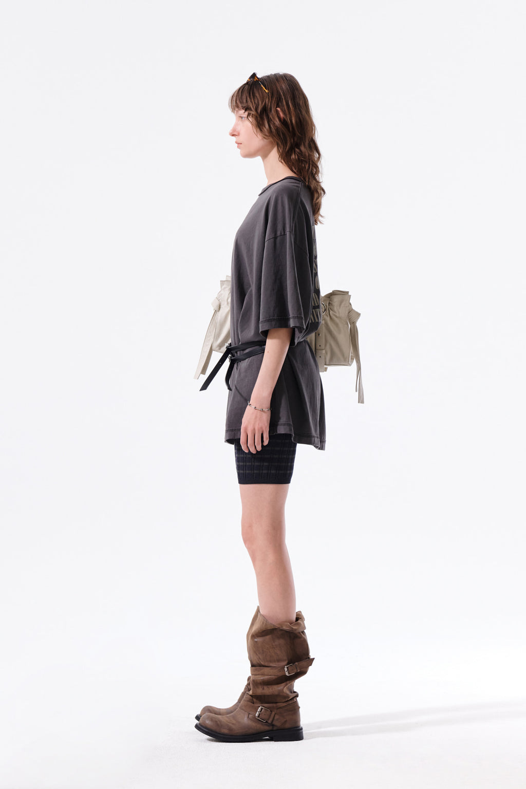 Matin Kim - Vintage Lettering Graffiti Top (Charcoal) product image 7 | TRAB K-Fashion Australia