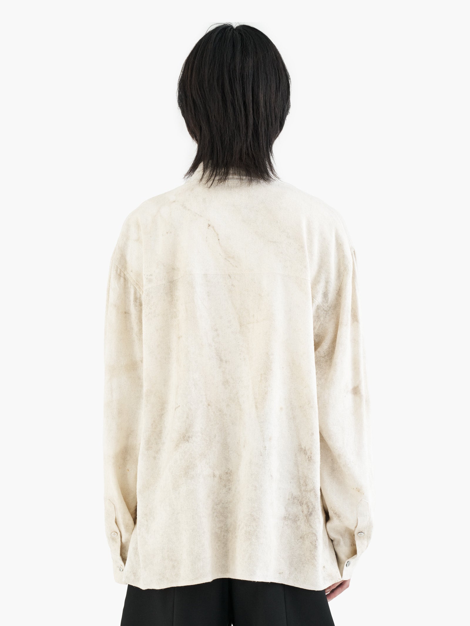 Jiyong Kim - Bio Draped Shirt (Bio-Processed Off-White) product image 8 | TRAB K-Fashion Australia
