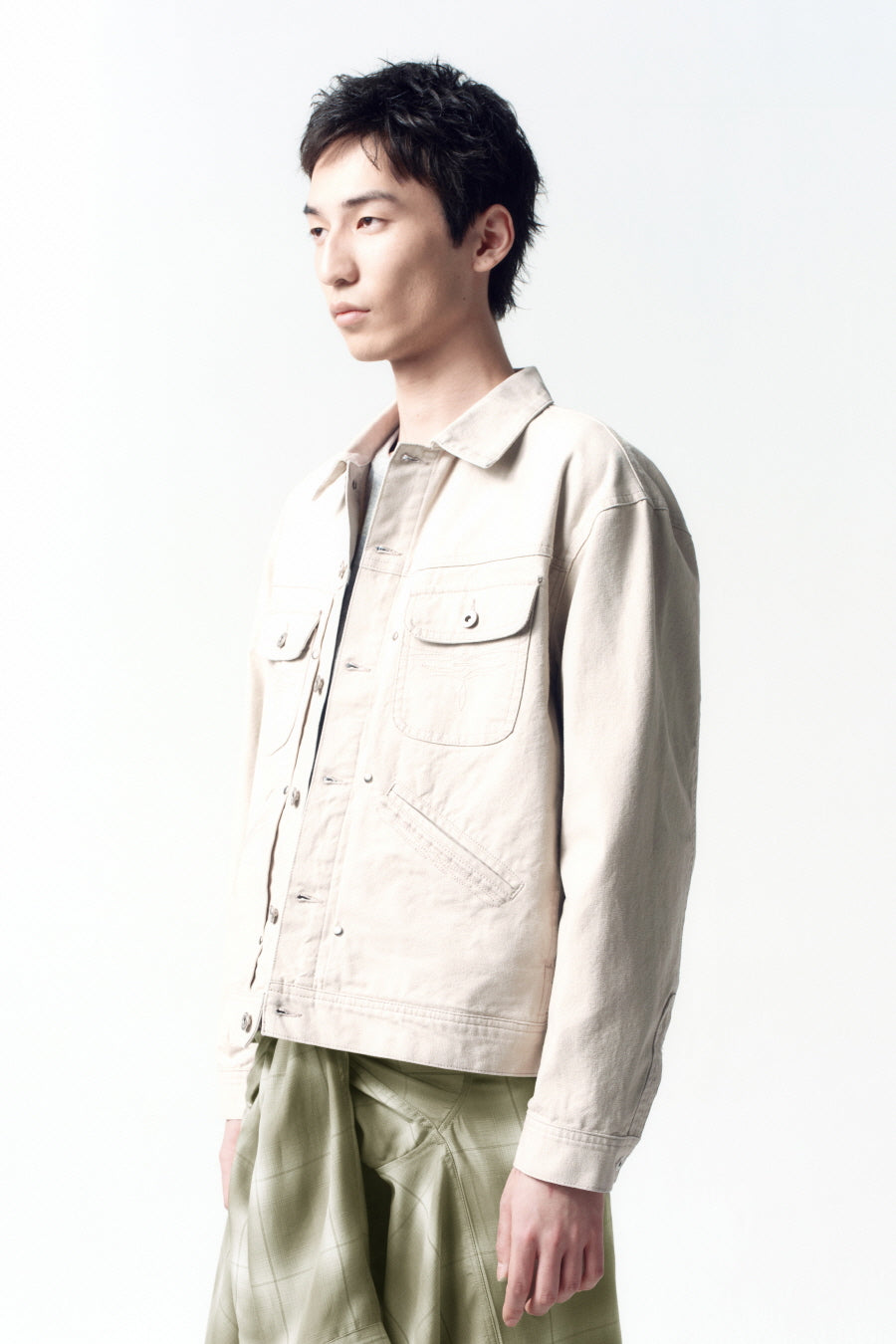 Insilence - Dust Trail Western Denim Jacket (Oatmeal) product image 4 | TRAB K-Fashion Australia