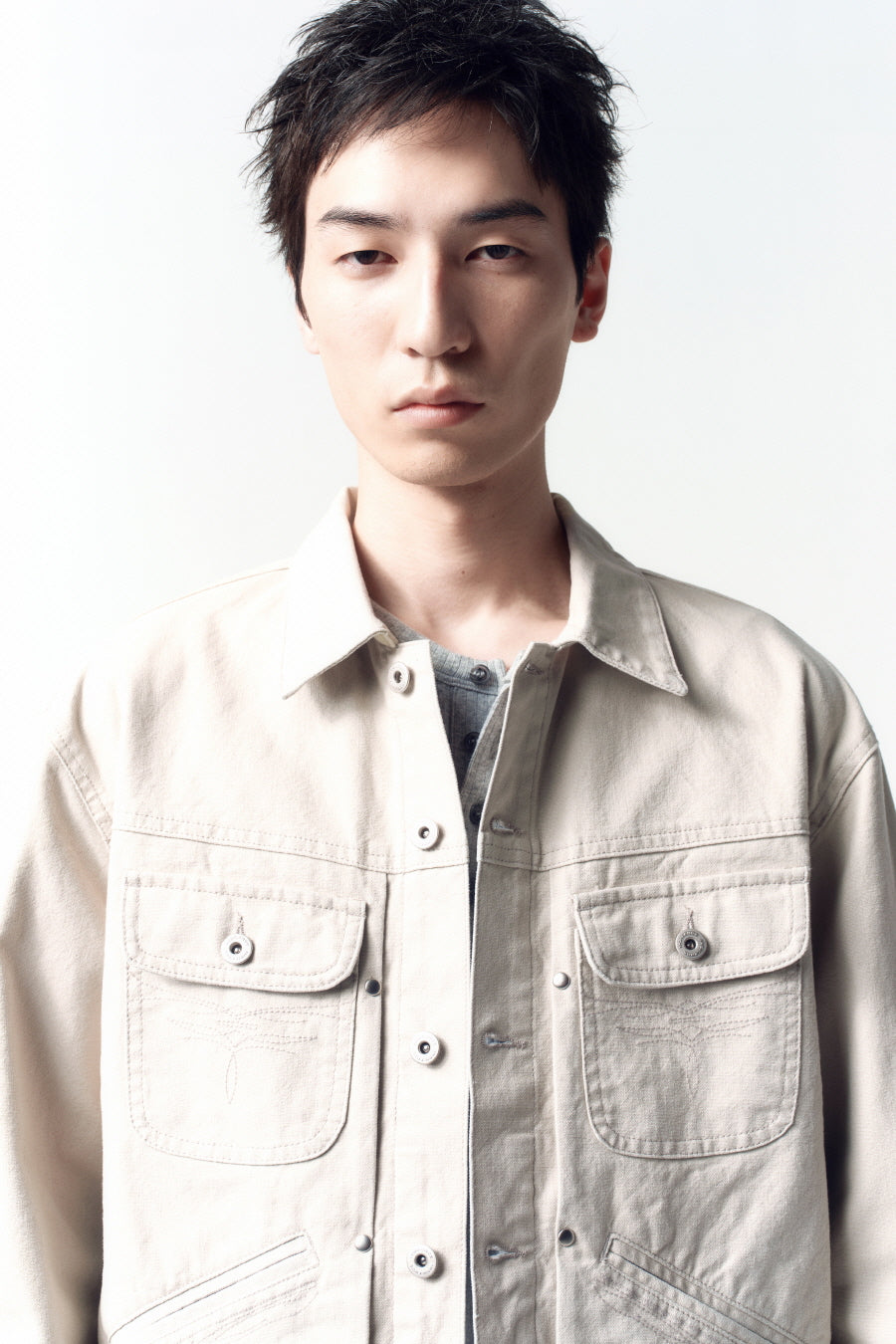 Insilence - Dust Trail Western Denim Jacket (Oatmeal) product image 6 | TRAB K-Fashion Australia