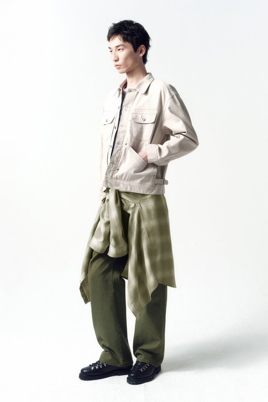 Insilence - Dust Trail Western Denim Jacket (Oatmeal) product image 3 | TRAB K-Fashion Australia