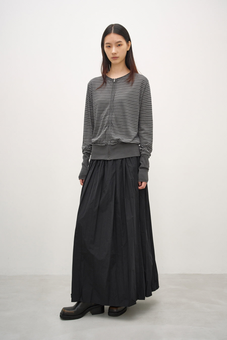 Insilence - Grunge Dye Stripe Zip-Up (Charcoal) product image 3 | TRAB K-Fashion Australia