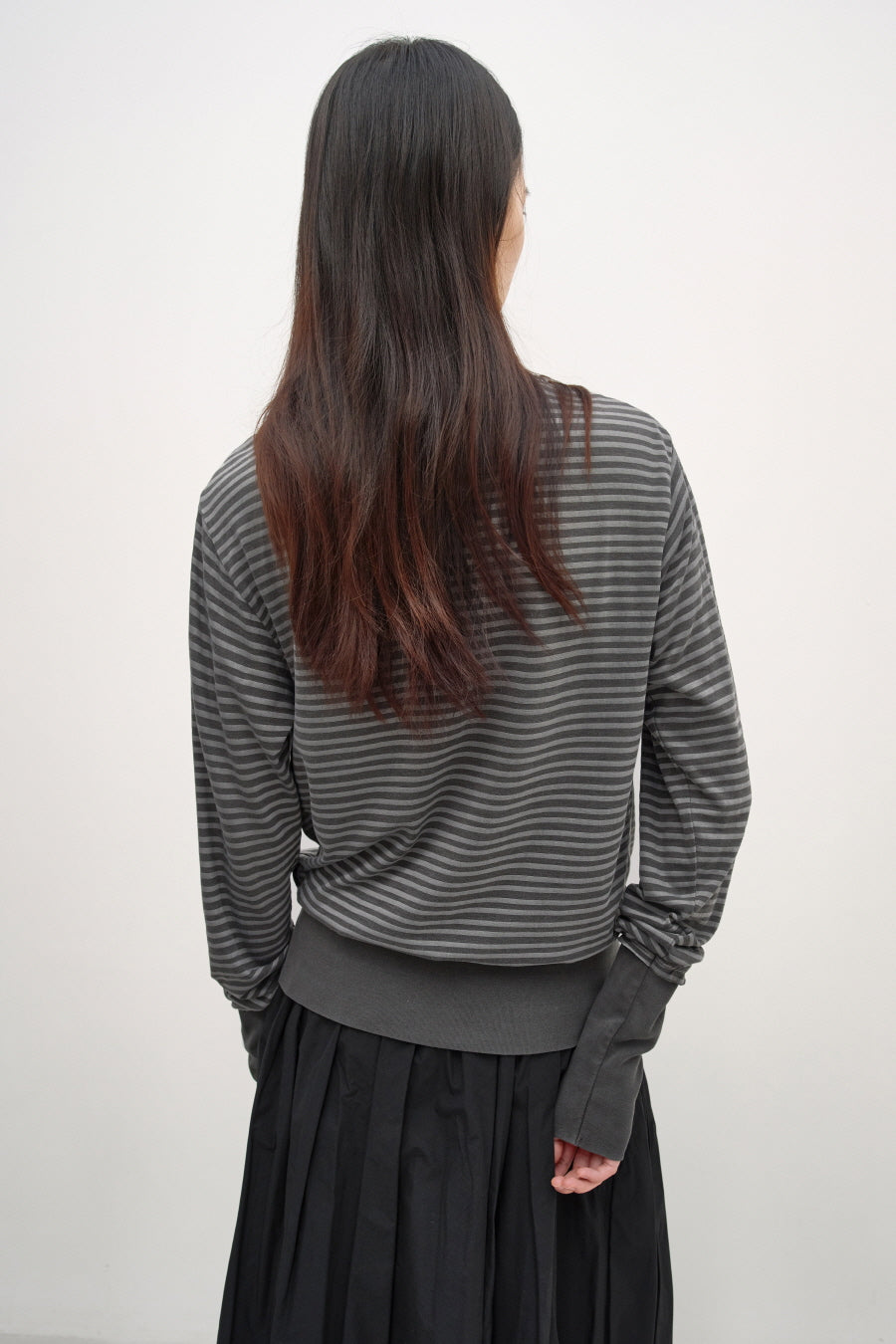 Insilence - Grunge Dye Stripe Zip-Up (Charcoal) product image 4 | TRAB K-Fashion Australia
