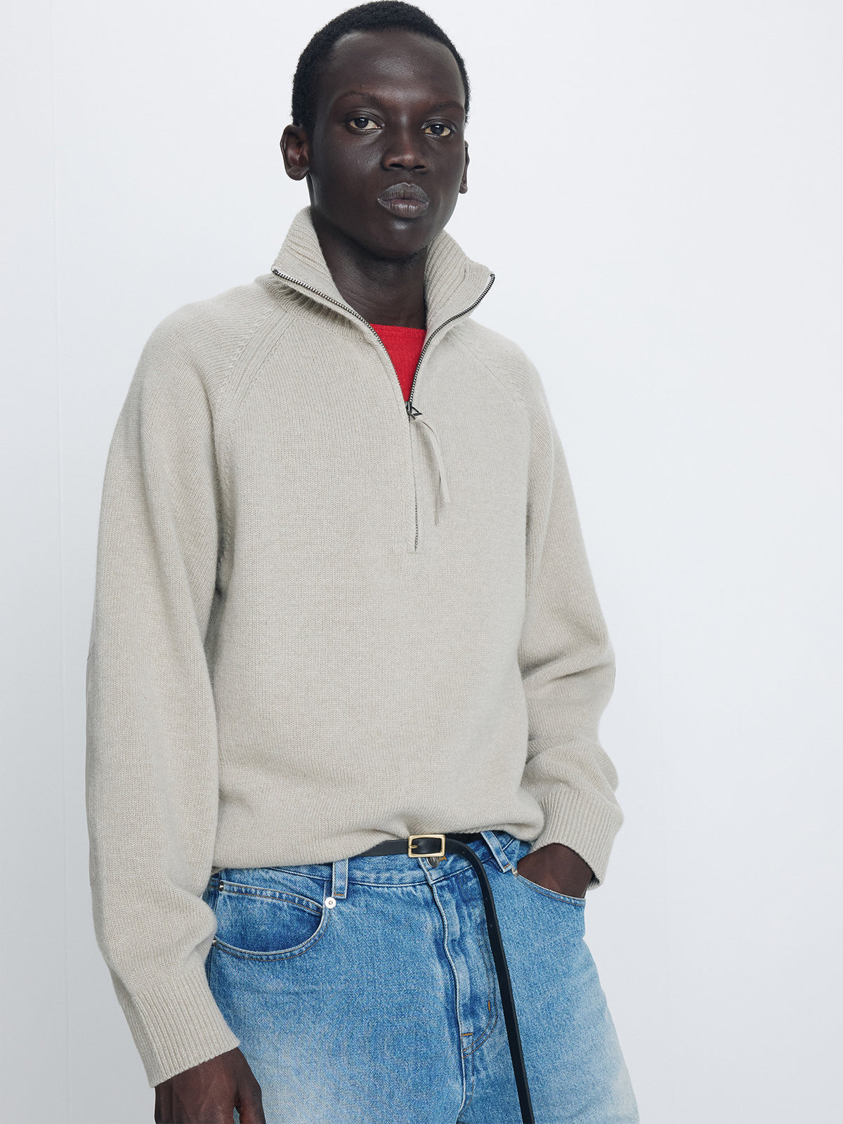 Tonywack - Merino Wool Half-Zip Jumper (Sand) product image 4 | TRAB K-Fashion Australia