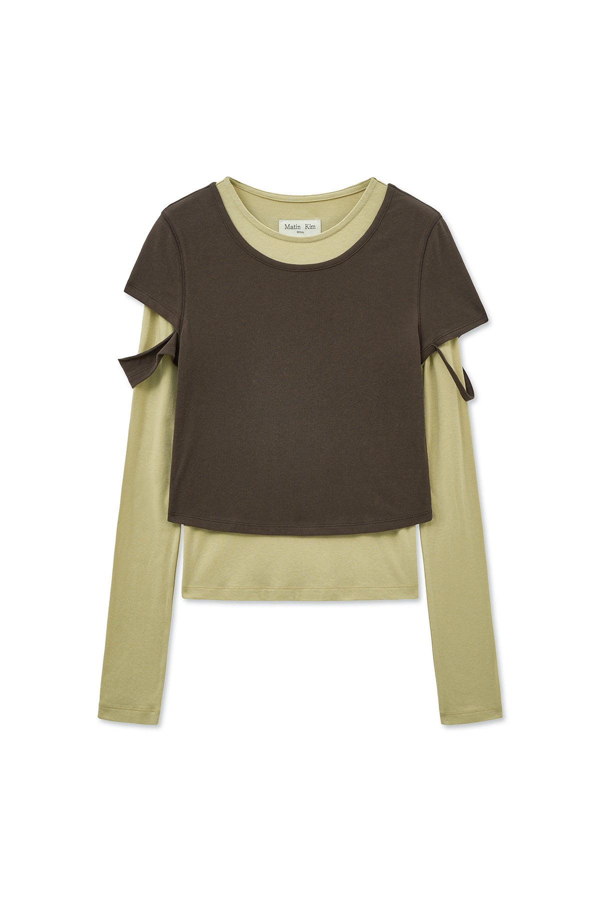 Matin Kim - Layered Point Slim Top (Brown) product image 1 | TRAB K-Fashion Australia