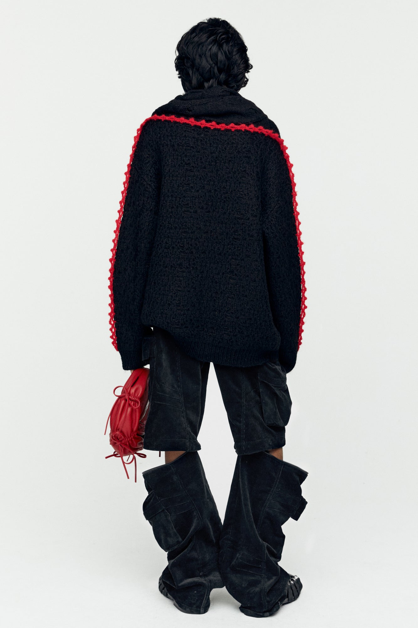 Andersson Bell - Arelin Shawl Layered Sweater (Black) product image 2 | TRAB K-Fashion Australia