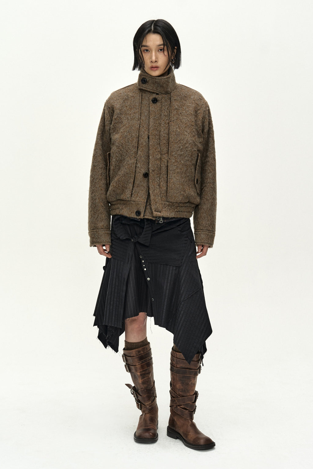 Andersson Bell - Sue Wrapped Shirt Asymmetric Skirt (black) (Black) product image 8 | TRAB K-Fashion Australia