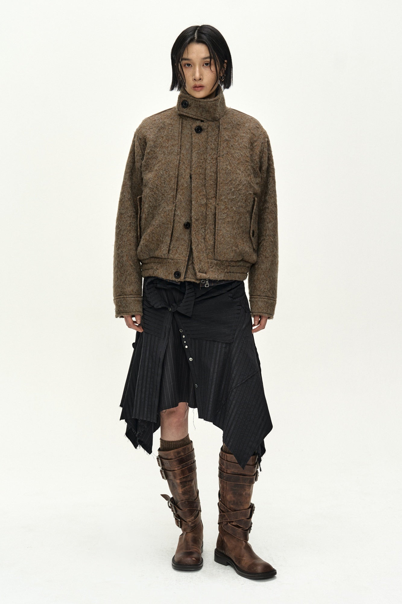 Andersson Bell - Sue Wrapped Shirt Asymmetric Skirt (black) (Black) product image 8 | TRAB K-Fashion Australia
