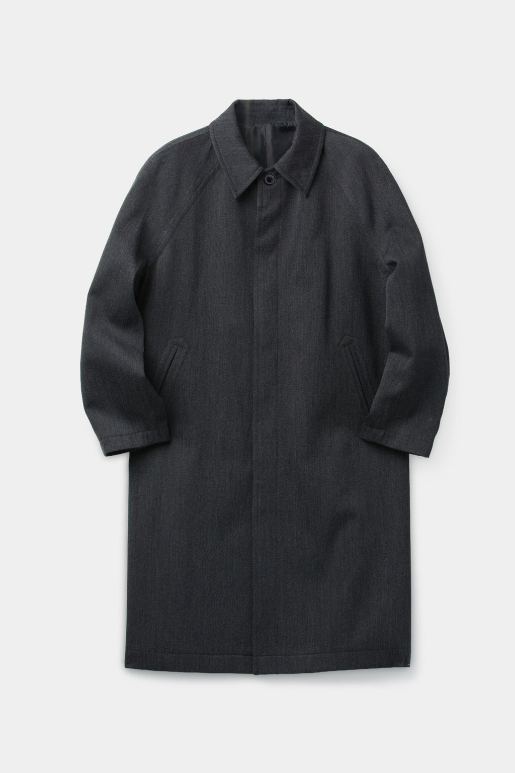 Coor - Round Shoulder Leather Trim Balmaacan Coat (Charcoal) product image 1 | TRAB K-Fashion Australia