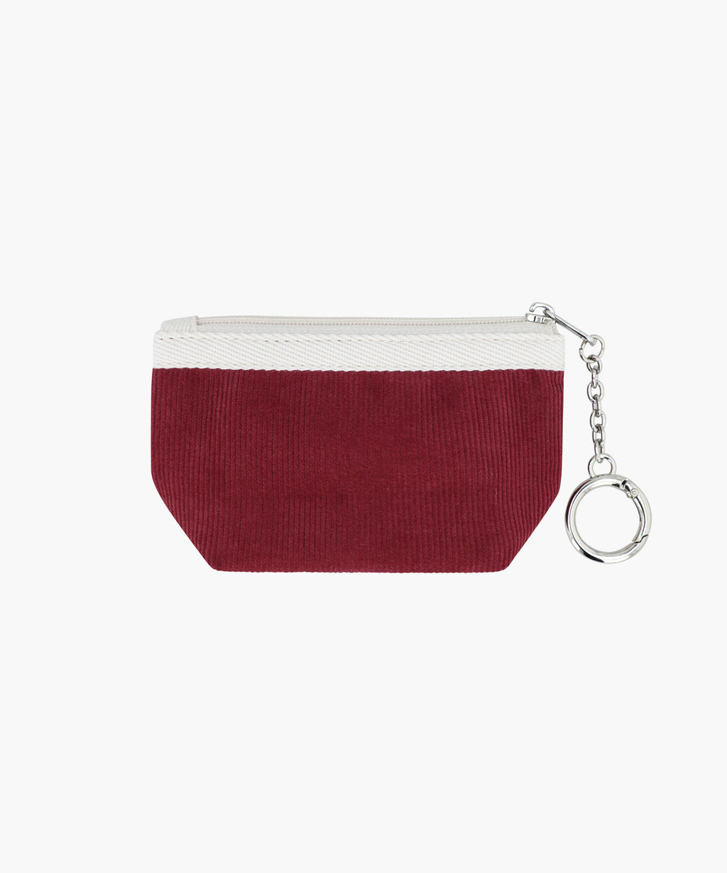 Marithe & Francois Girbaud - Mini Corduroy Pouch Keyring (Burgundy) product image 2 | TRAB K-Fashion Australia