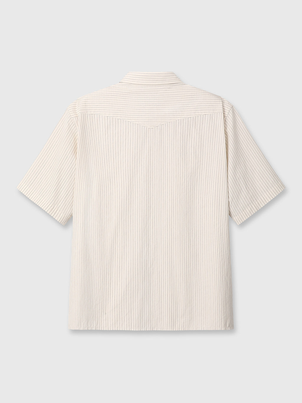 Tonywack - Raw-Cut Stripe Check Shirt (Ivory) product image 9 | TRAB K-Fashion Australia
