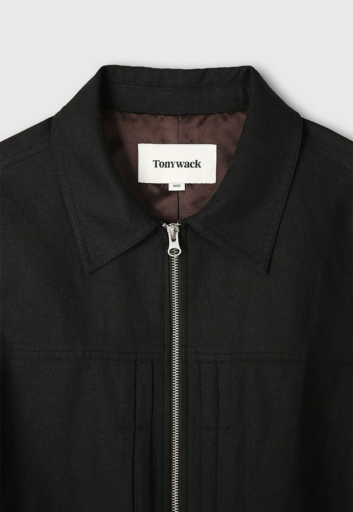 Tonywack - Milled Linen Rayon Type1 Zip Jacket (Black) product image 10 | TRAB K-Fashion Australia