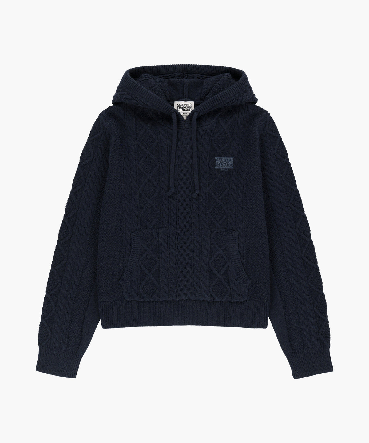 Marithe & Francois Girbaud - Micro Classic Logo Cable Hooded Knit (Navy) product image 6 | TRAB K-Fashion Australia