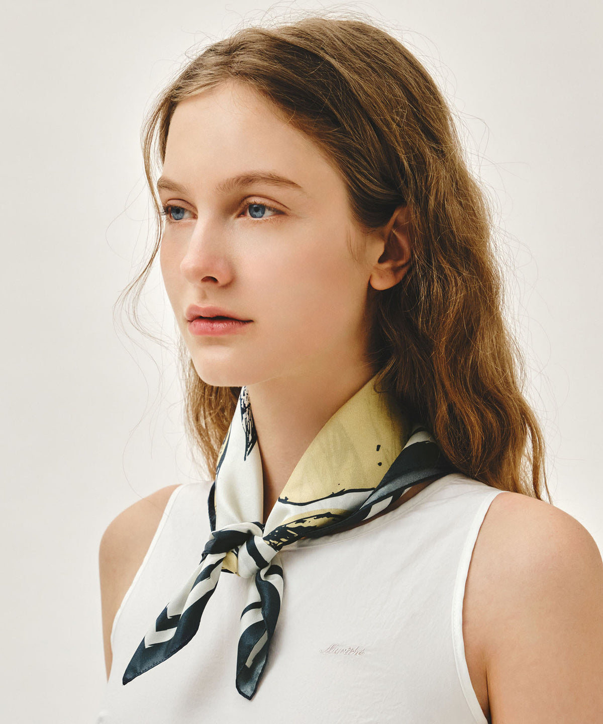 Marithe & Francois Girbaud - Summer Pattern Silk Scarf (Navy) product image 5 | TRAB K-Fashion Australia