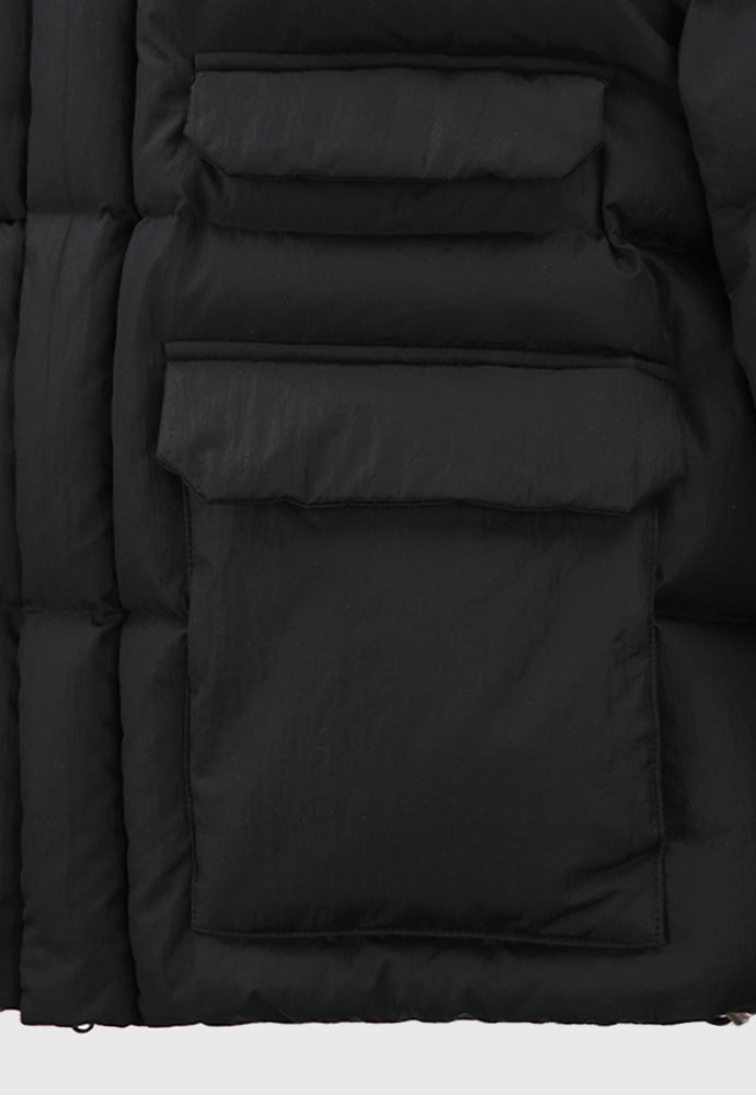 Tonywack - Technical Shell Short Puffer Down Jacket Detachable Hood (Black) product image 19 | TRAB K-Fashion Australia