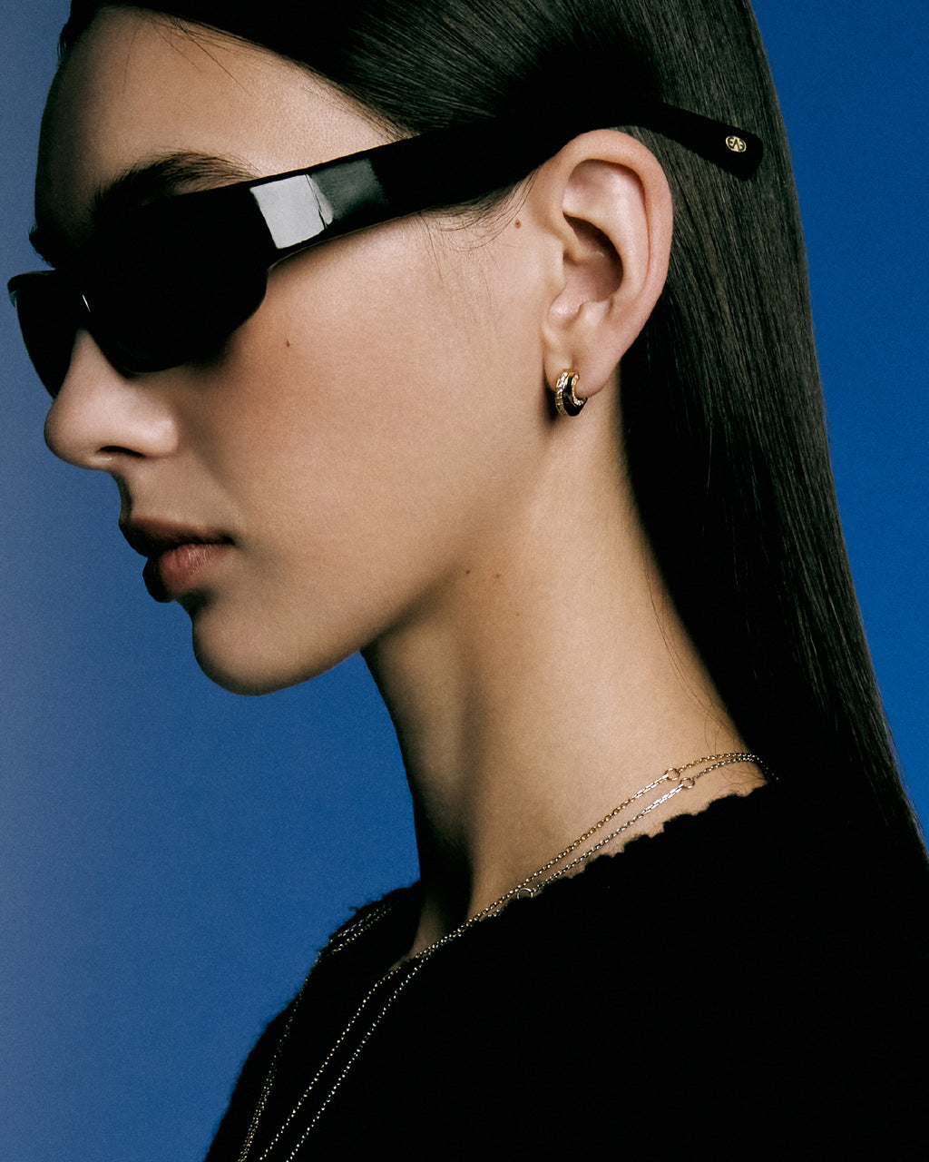 Numbering - Double Line Pave Hoop Earrings #3126 product image 3 | TRAB K-Fashion Australia