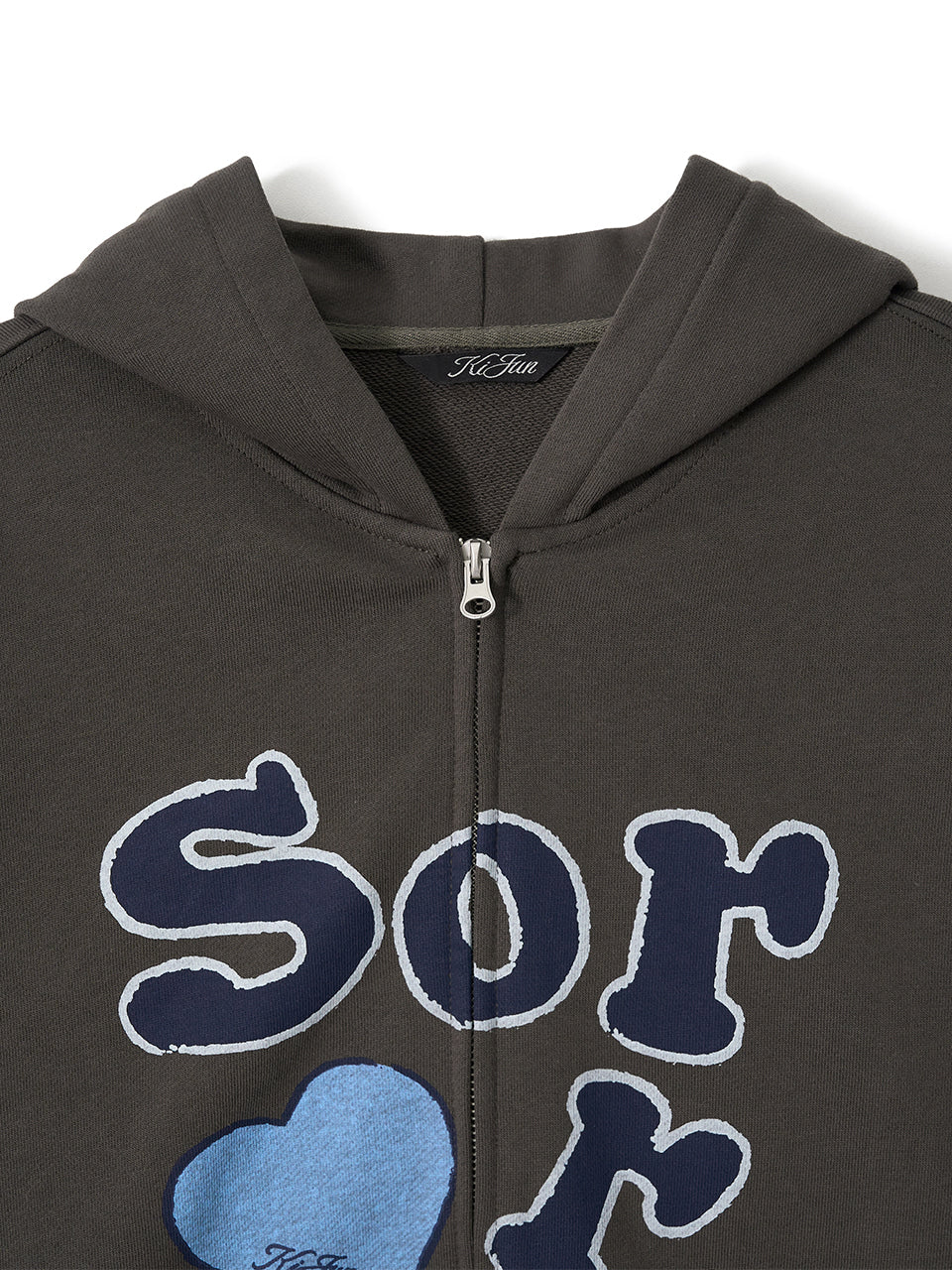 Kijun - SORRY Zip-Up Hoodie (Charcoal) product image 10 | TRAB K-Fashion Australia