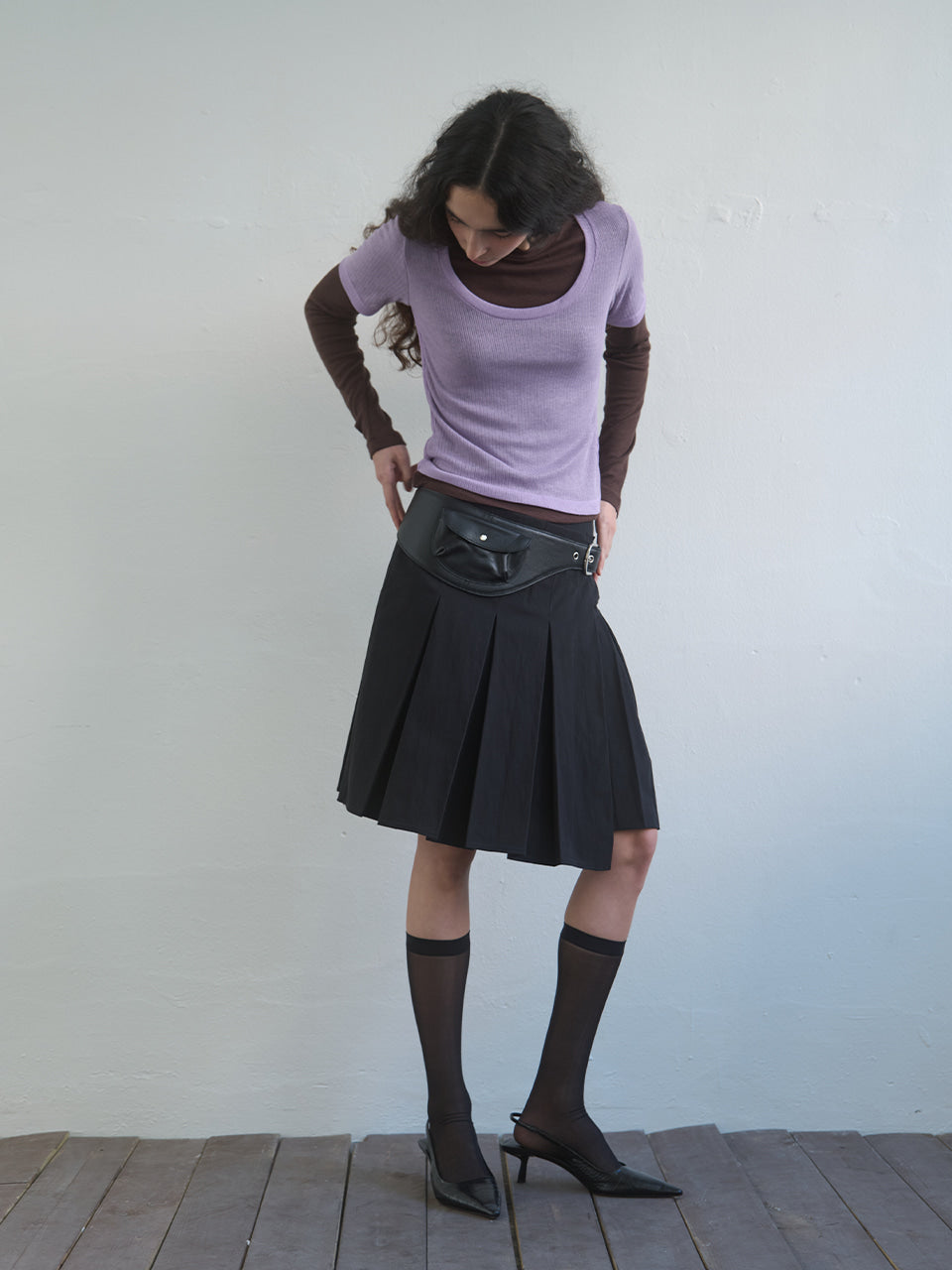 Kijun - Layered Jersey Top (Lavender) product image 6 | TRAB K-Fashion Australia