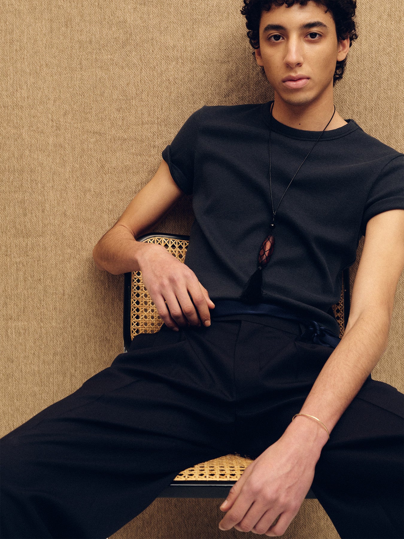 Tonywack - Soft Ribbed Fitted T-Shirt (Navy Teal) product image 9 | TRAB K-Fashion Australia
