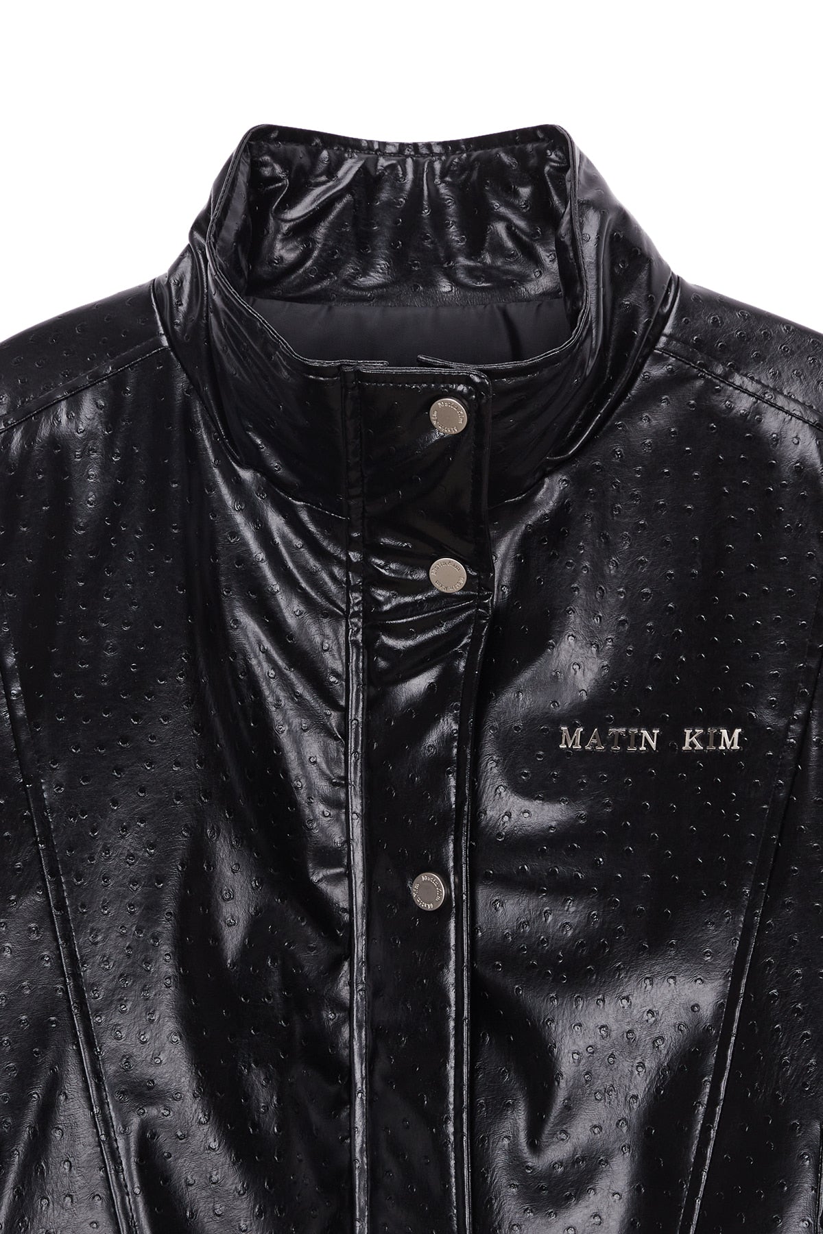 Matin Kim - High Neck Leather Jacket (Black) product image 3 | TRAB K-Fashion Australia